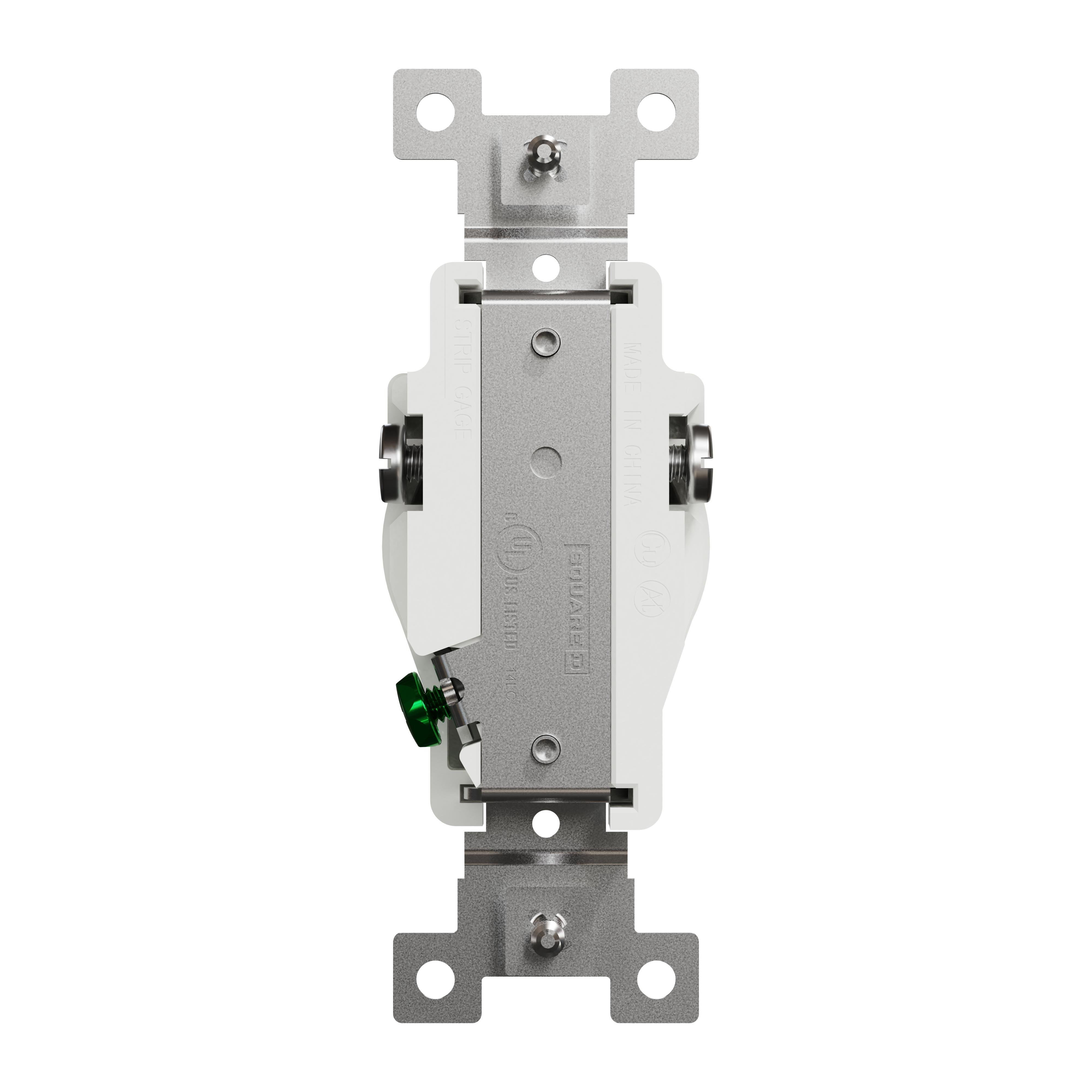 Picture of SQR42100WH - Socket-outlet, X Series, 15A, standard, single, tamper resistant, commercial, white, matte finish