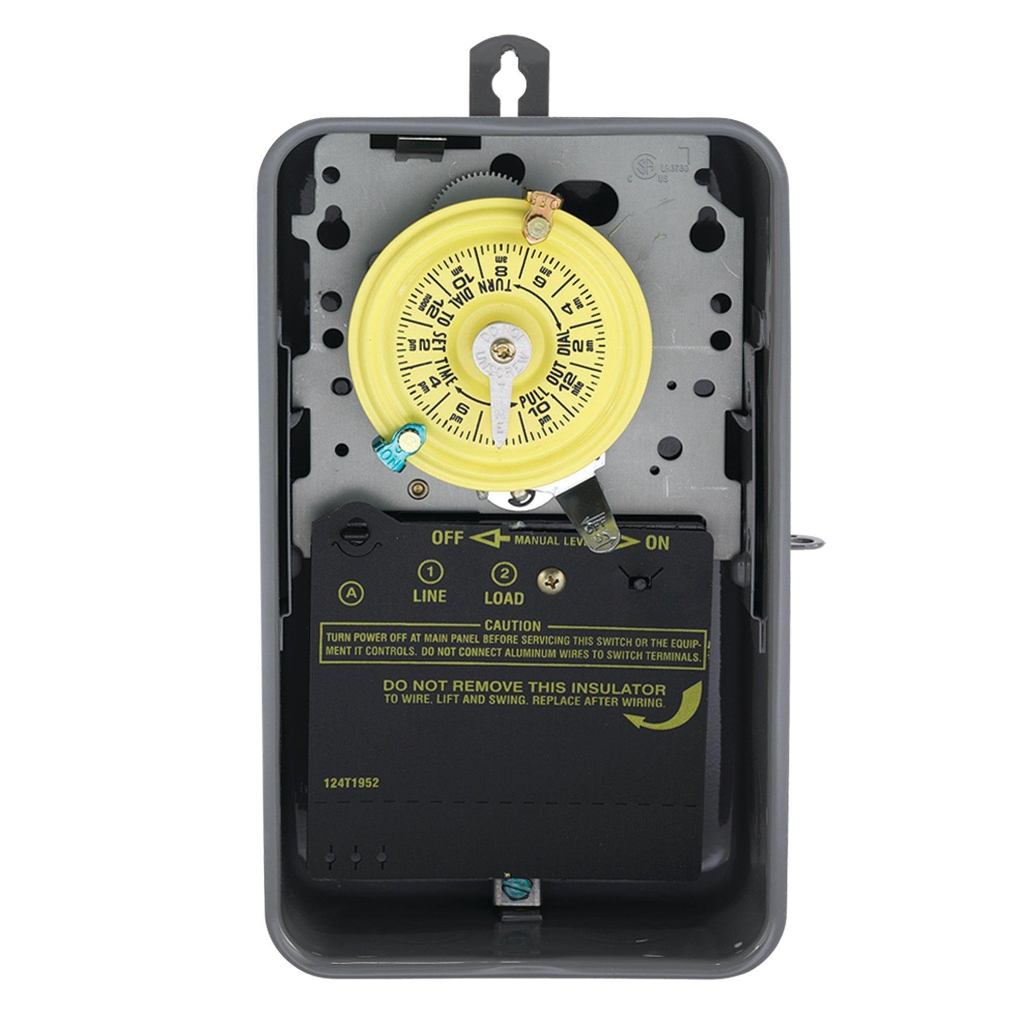 T101R - 24-Hour Mechanical Time Switch, 120 VAC, 60Hz, SPST, Indoor/Outdoor Metal Enclosure, 1 Hour Interval