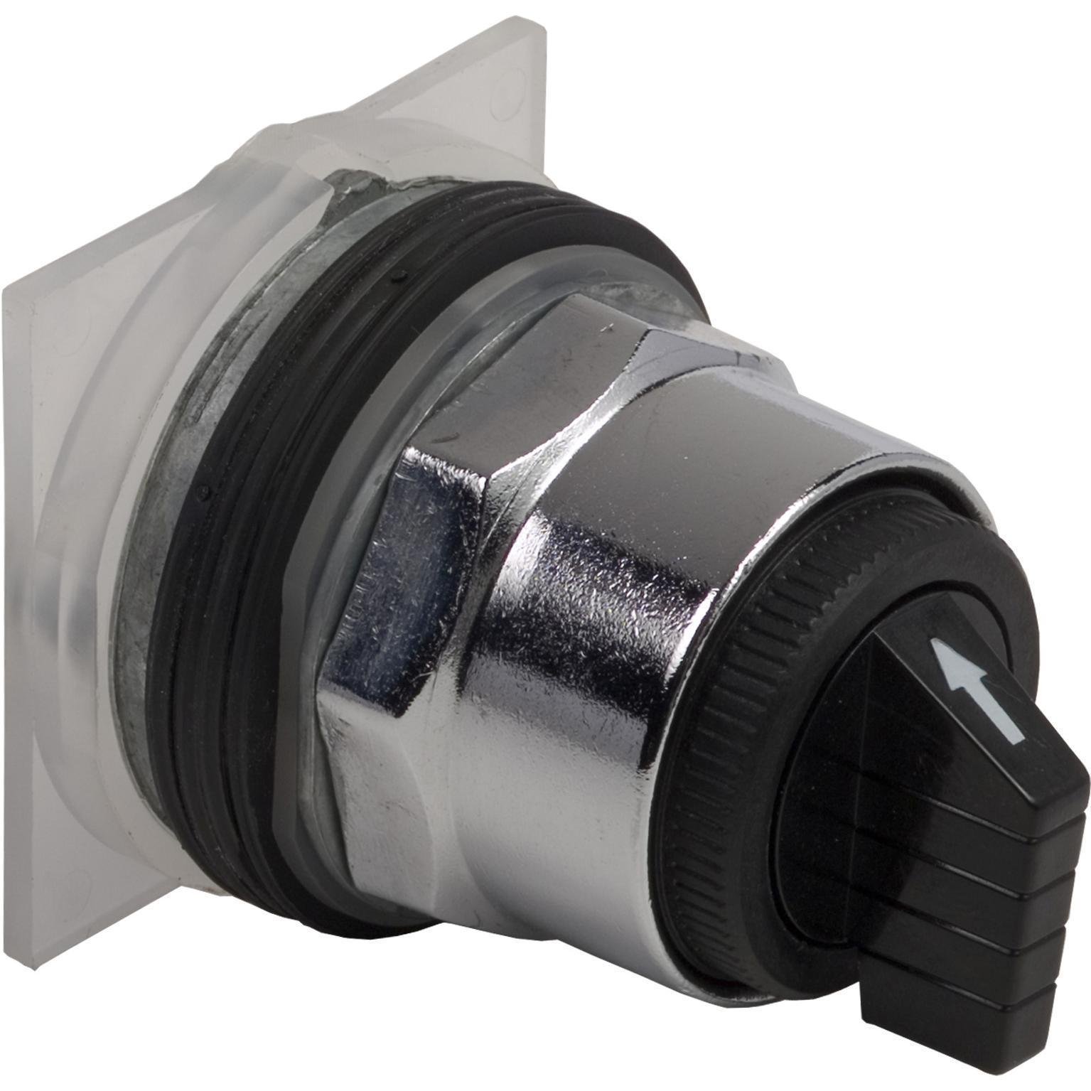 9001KS59B - Selector switch head, Harmony 9001K, metal, standard handle, black, 30mm, 3 positions, return both sides to center