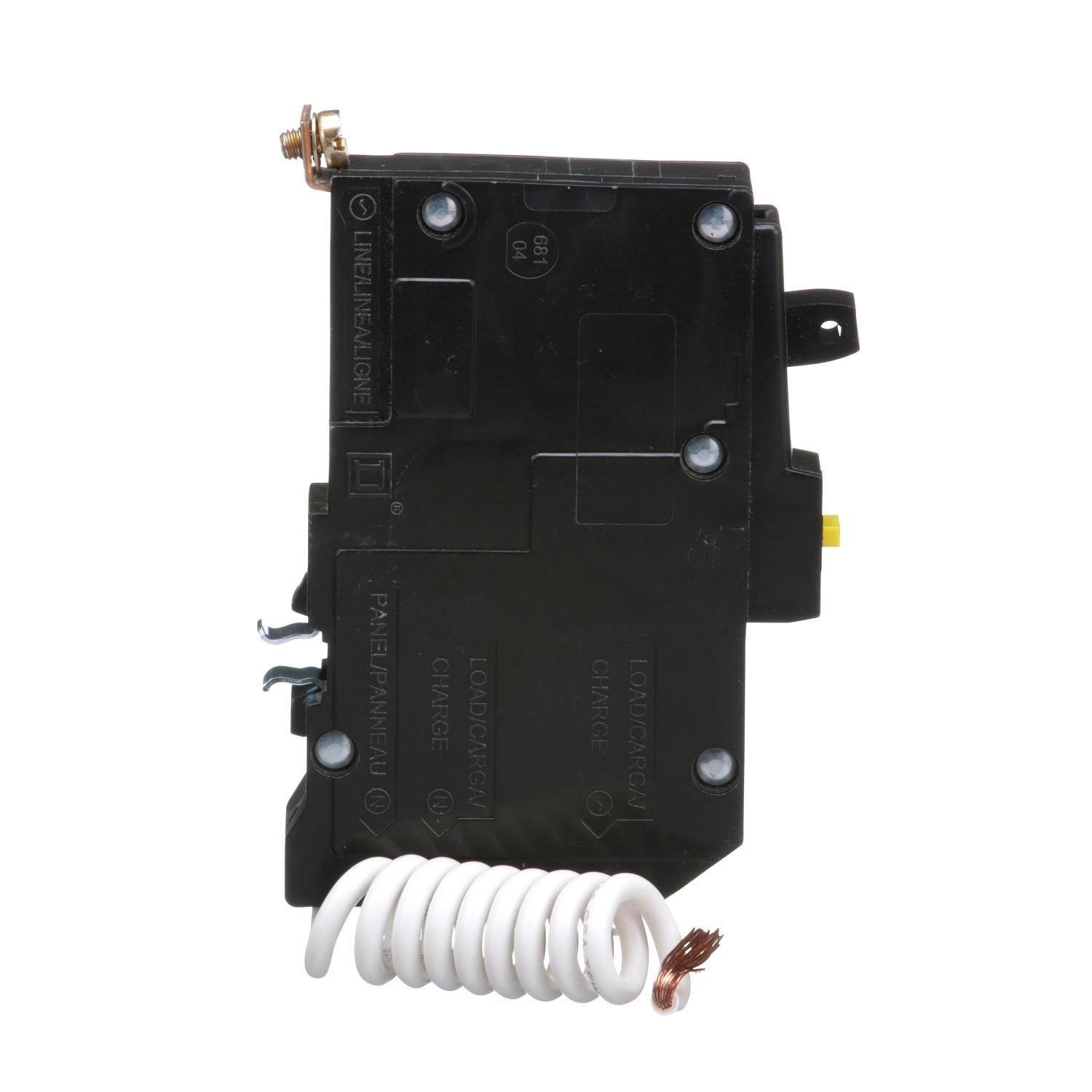 QOB120VHGFI - Mini circuit breaker, QO, 20A, 1 pole, 120VAC, 22kA, bolt on, 6mA grd fault A, pigtail