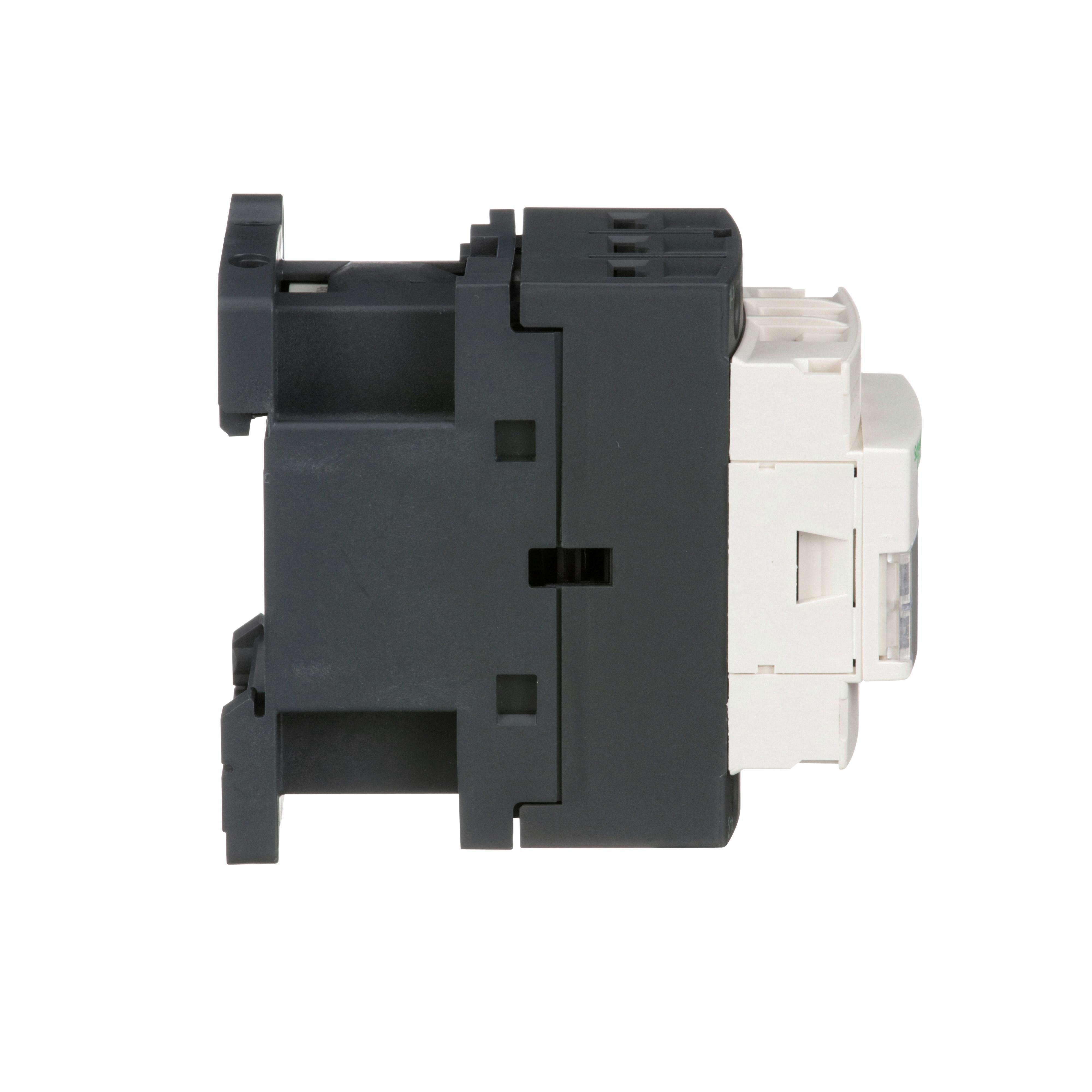 Picture of LC1D12B7 - IEC contactor, TeSys Deca, nonreversing, 12A, 7.5HP at 480VAC, up to 100kA SCCR, 3 phase, 3 NO, 24VAC 50/60Hz coil, open