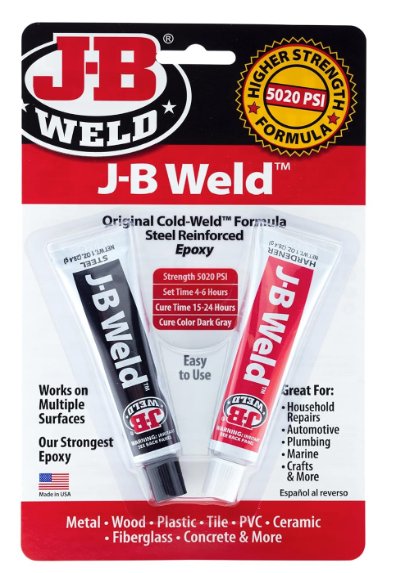 8265-S - J-B Weld 8265S Original Cold-Weld Steel Reinforced Epoxy - 2 oz.