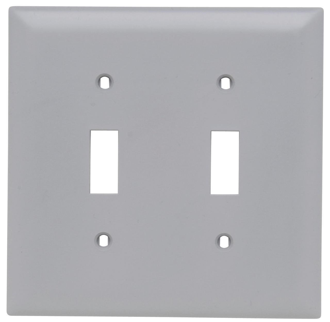 TP2-GRY - TradeMaster® 2-Gang Nylon Wall Plate, 2 Toggle Switch Openings, Gray