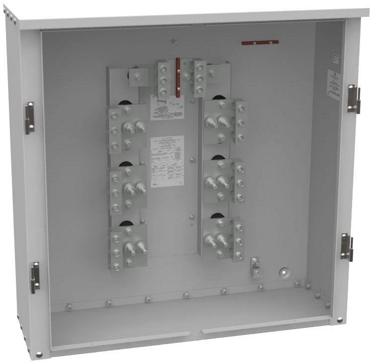 U1855-O-NE - 12in-36in-36in Painted Steel Double Front Lift Off Hinged Cover 3 Point Latch Current Transformer Rack Installed With Lugs-3 Per Landing