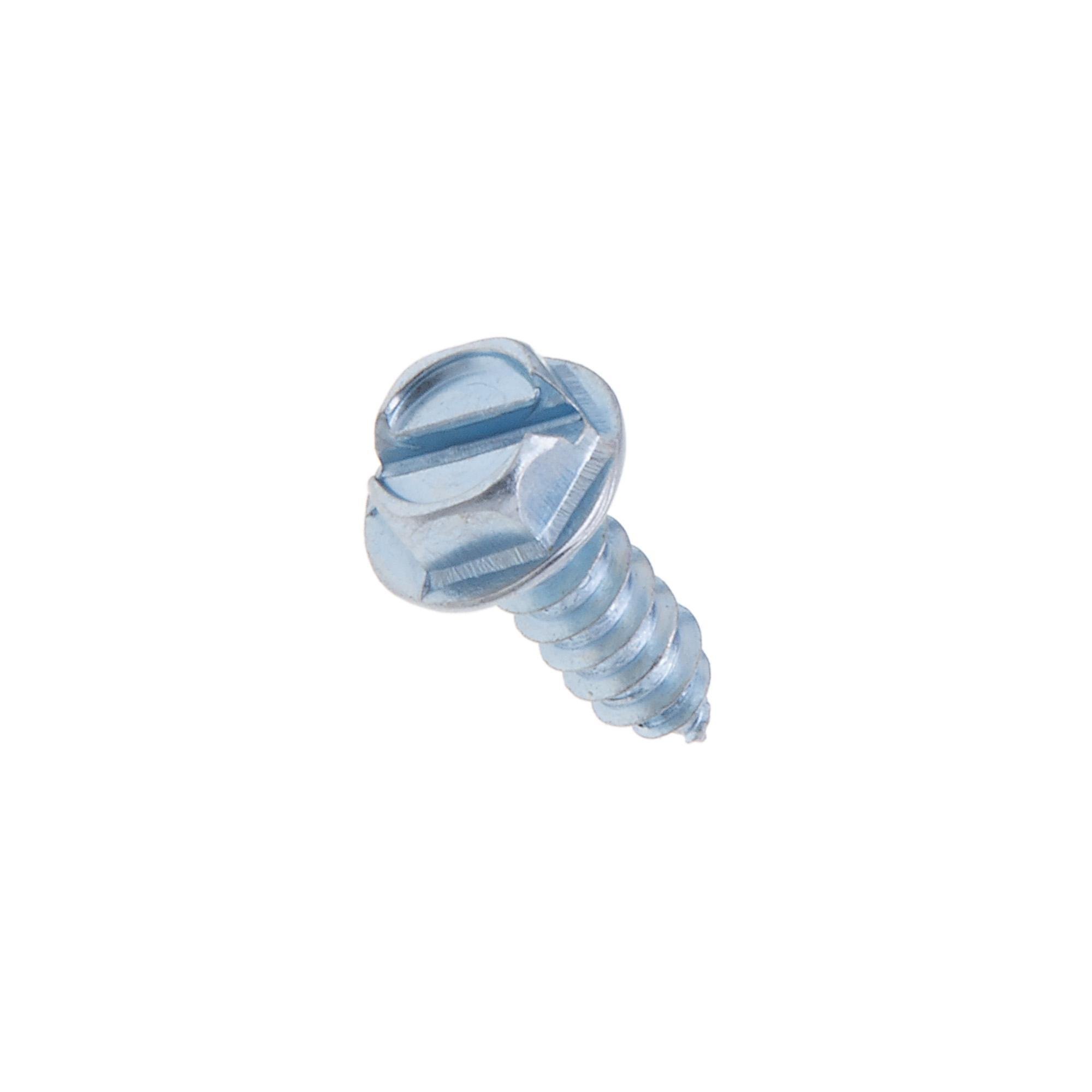Picture of JDS185 - 10 x 2 in. 5/16 Indented Hex Head Slotted Sharp Point Tapping Screws - Steel Zinc - 100qty