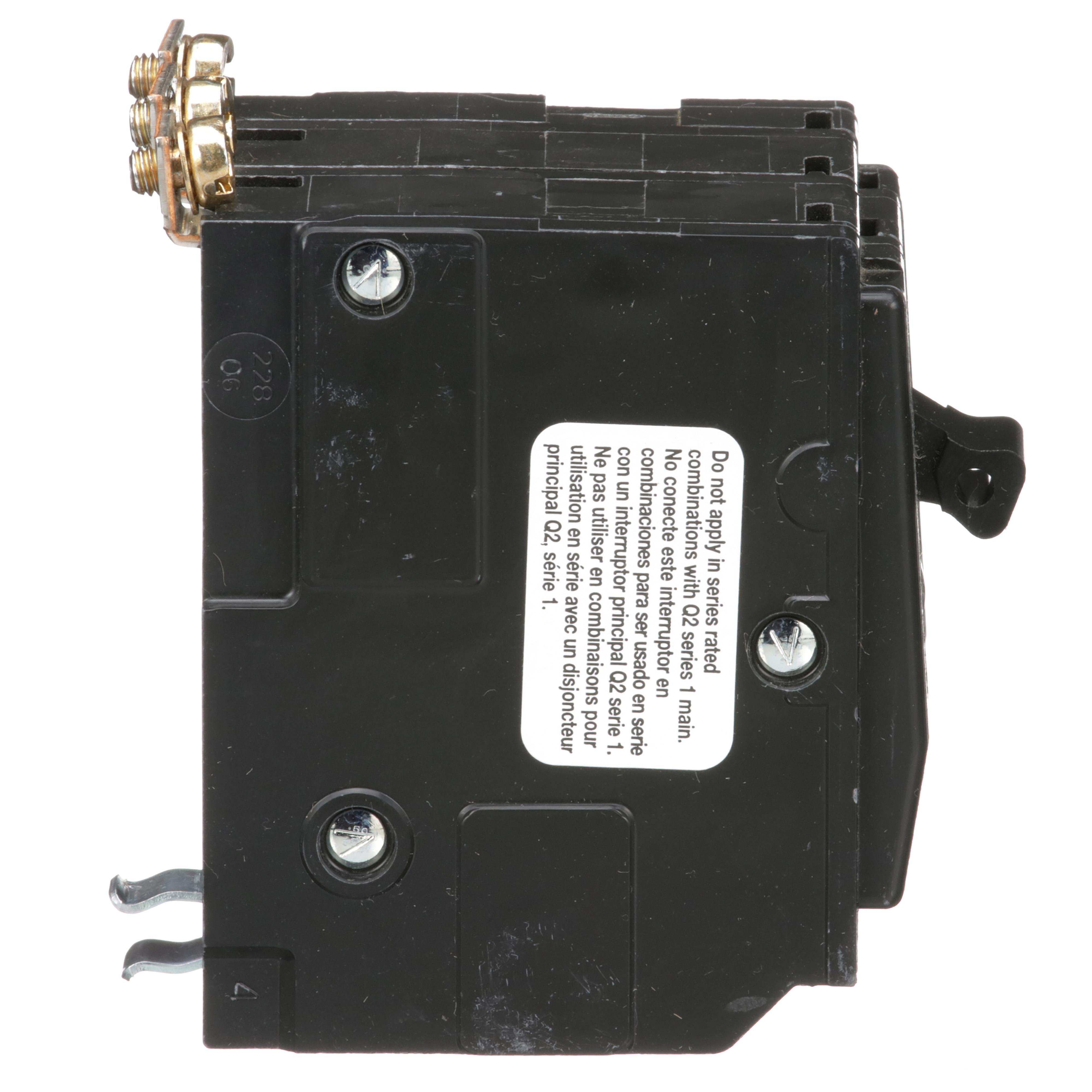 Picture of QOB310 - Mini circuit breaker, QO, 10A, 3 pole, 120/240VAC, 10kA, bolt on