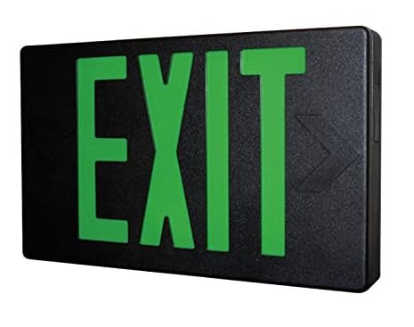 BPREMSNXG - Black/Green LED Battery Exit Sign