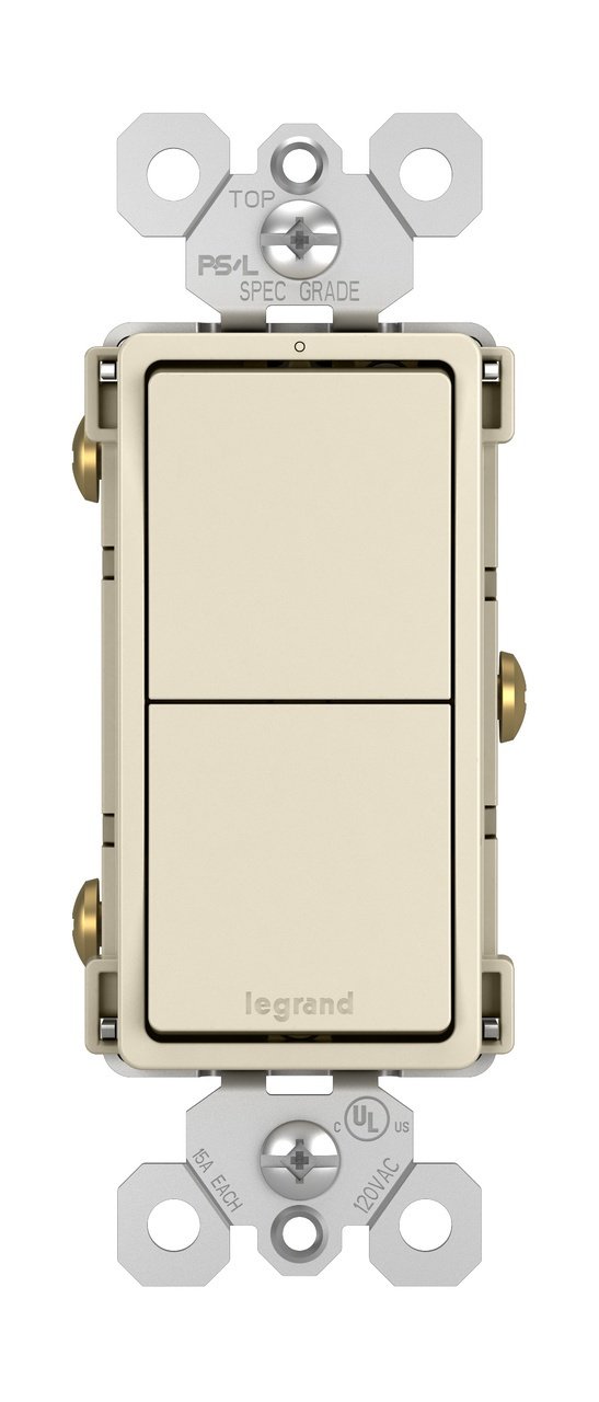 RCD11LA - radiant® Two Single-Pole Switches, Light Almond
