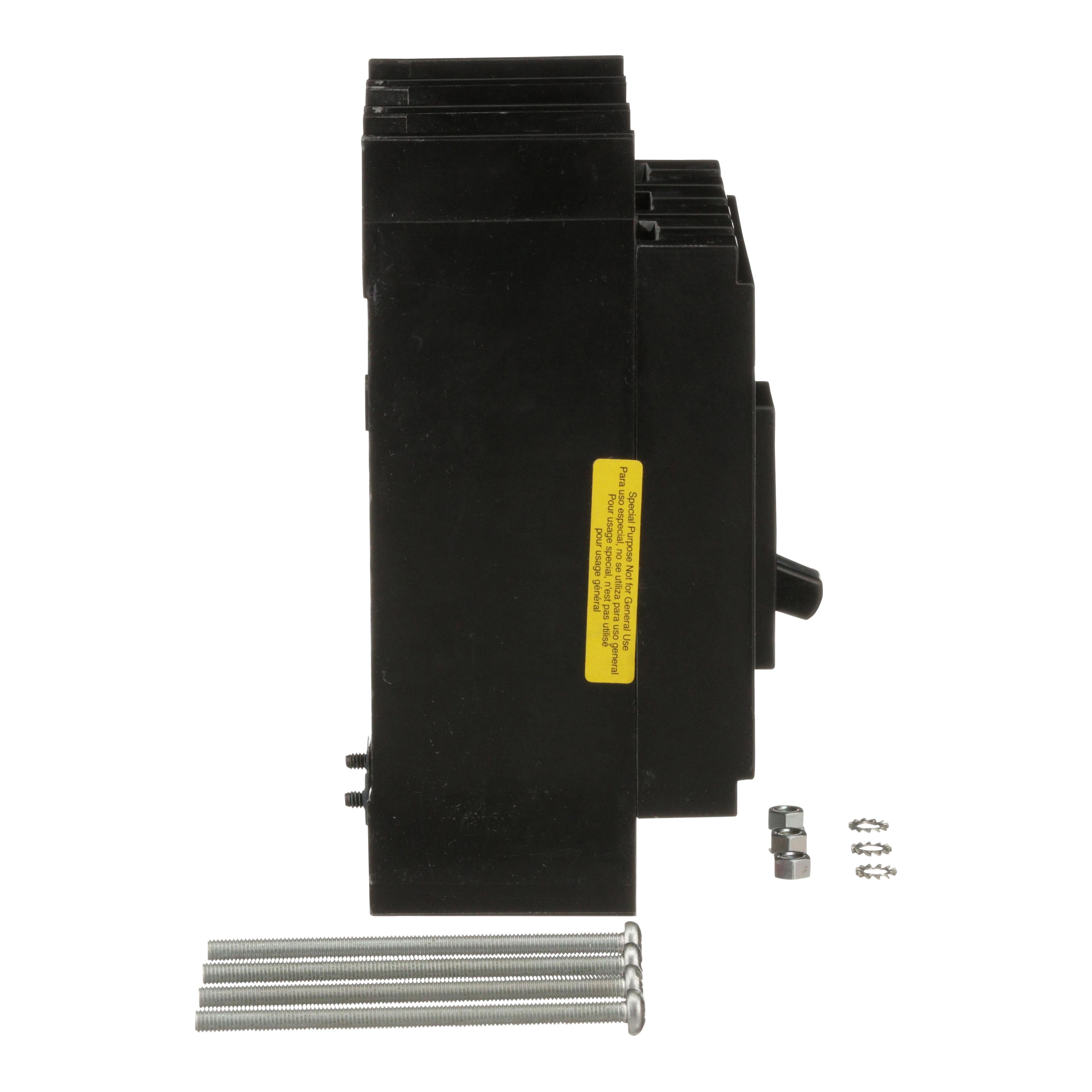 Picture of QGP32100TM - Circuit breaker, PowerPacT Q, 100A, 3 pole, 240VAC, 65kA, lugs, thermal magnetic, 80%, bottom of panel