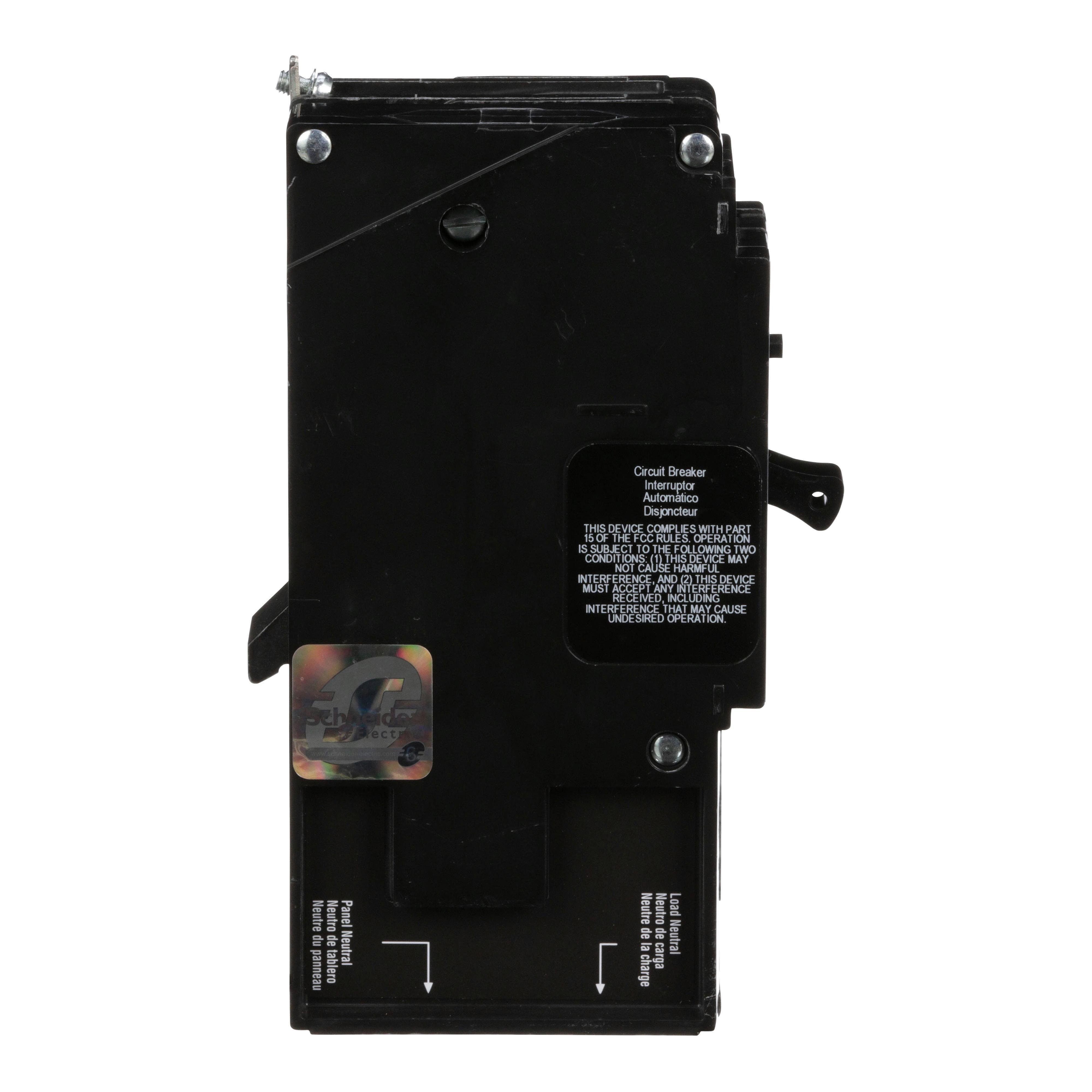 Picture of EGB14020EPD - Mini circuit breaker, E-Frame, 20A, 1 pole, 277VAC, 65kA max, bolt on, 30mA ground fault protection [TAA]