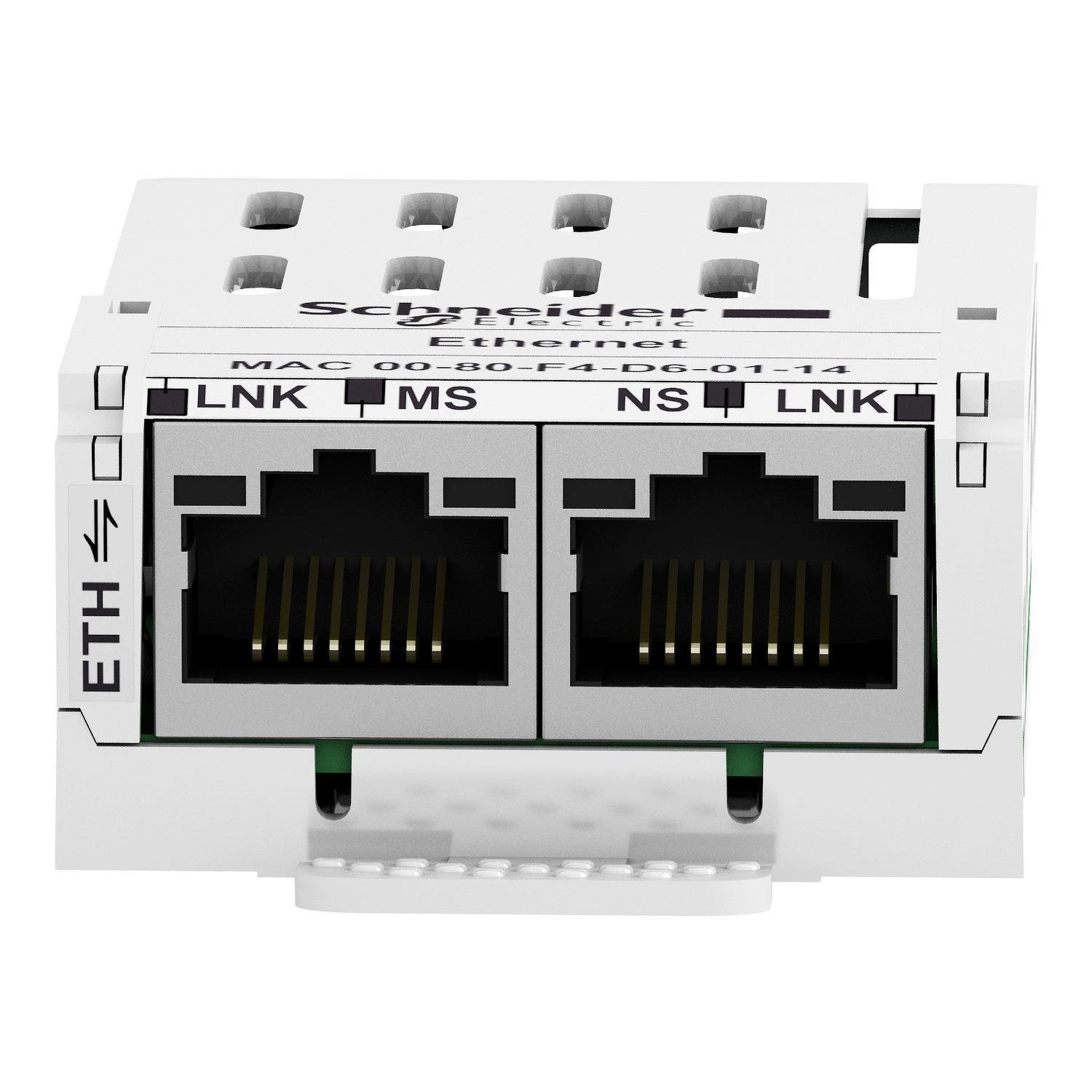 VW3A3616 - communication module Modbus TCP and Ethernet IP, Altivar, 10 or 100Mbps, 2 x RJ45 connectors