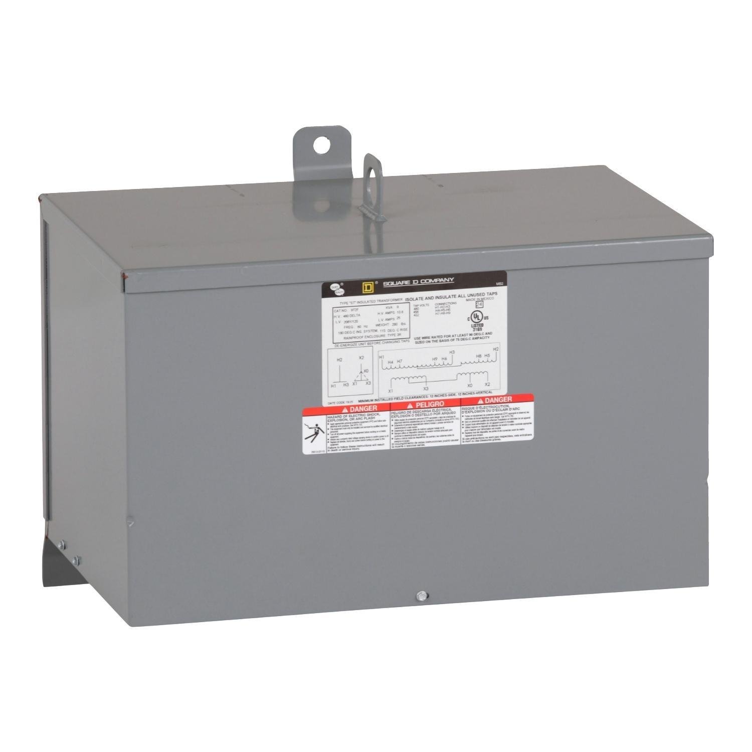 9T2F - [TAA] Transformer, dry type, encapsulated, 9kVA, 3 phase, 480V primary, 208Y/120V secondary, 14C, 115C rise