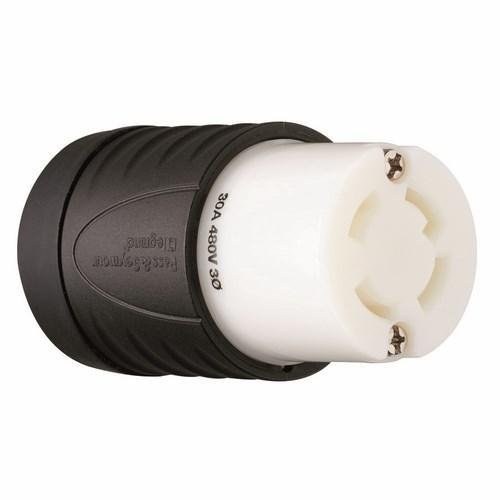 L1630-C - 30A NEMA L1630 Connector - Black Back, White Front Body