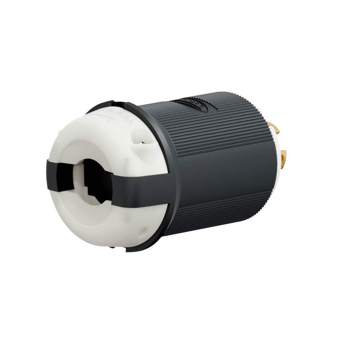 Picture of HBL2821ST - Locking Devices, EdgeConnect™ Twist-Lock®, Industrial, Male Insulgrip® Plug, 30A 3-Phase 277/480V AC, 4-Pole 5-Wire Grounding, L22-30P, Spring Terminal, Black and White Nylon.