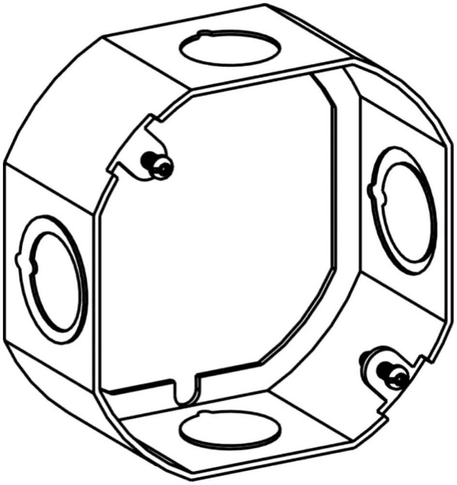 4RB-MKO-EXT - 1-1/2" DEEP, 4" (4O) WELDED OCTAGON EXTENSION RING WITH 1/2" MKO