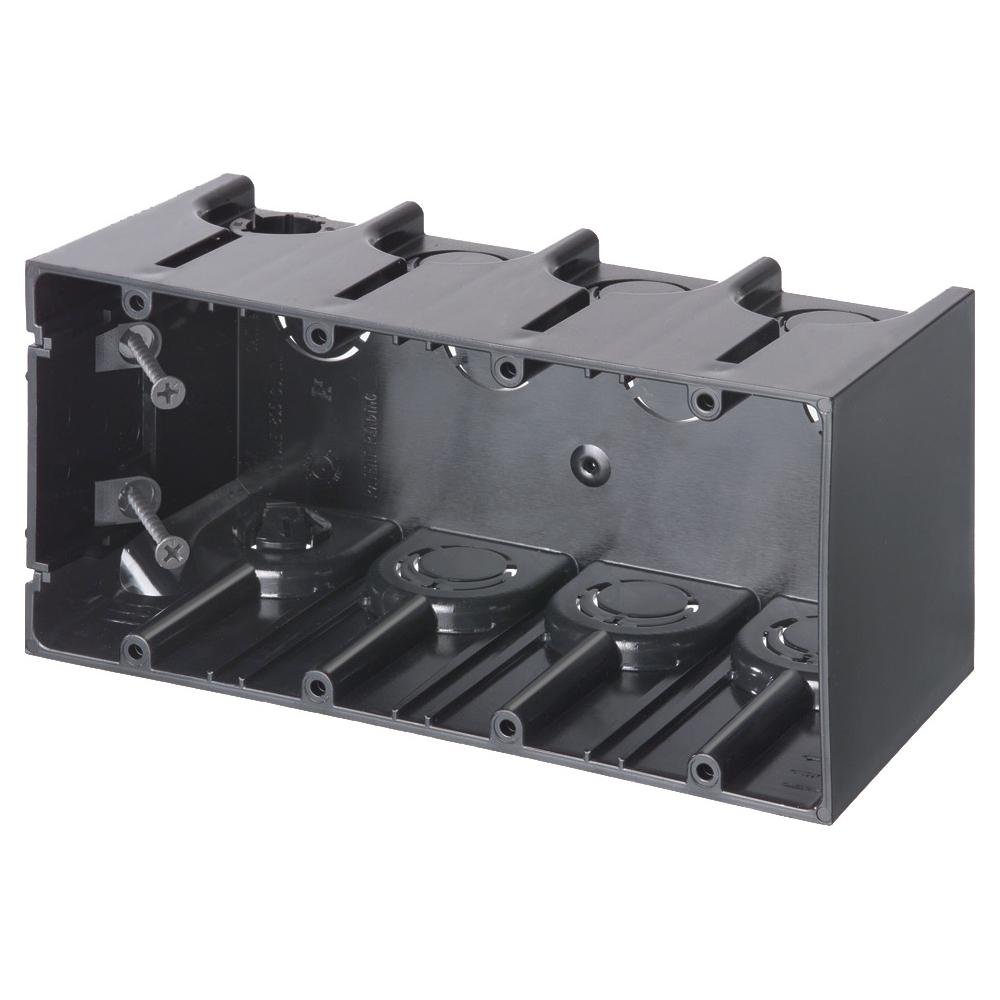 F104 - One Box Non-Metallic outlet boxes. Four Gang. Vertical. 74.5 cu.