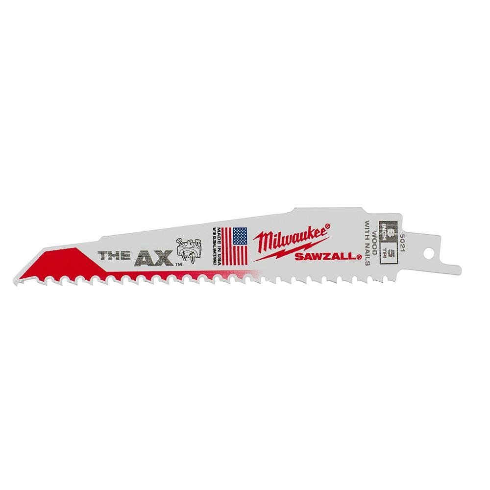 48-00-5021 - 6 in. 5 TPI the Ax SAWZALL® Blades 5PK