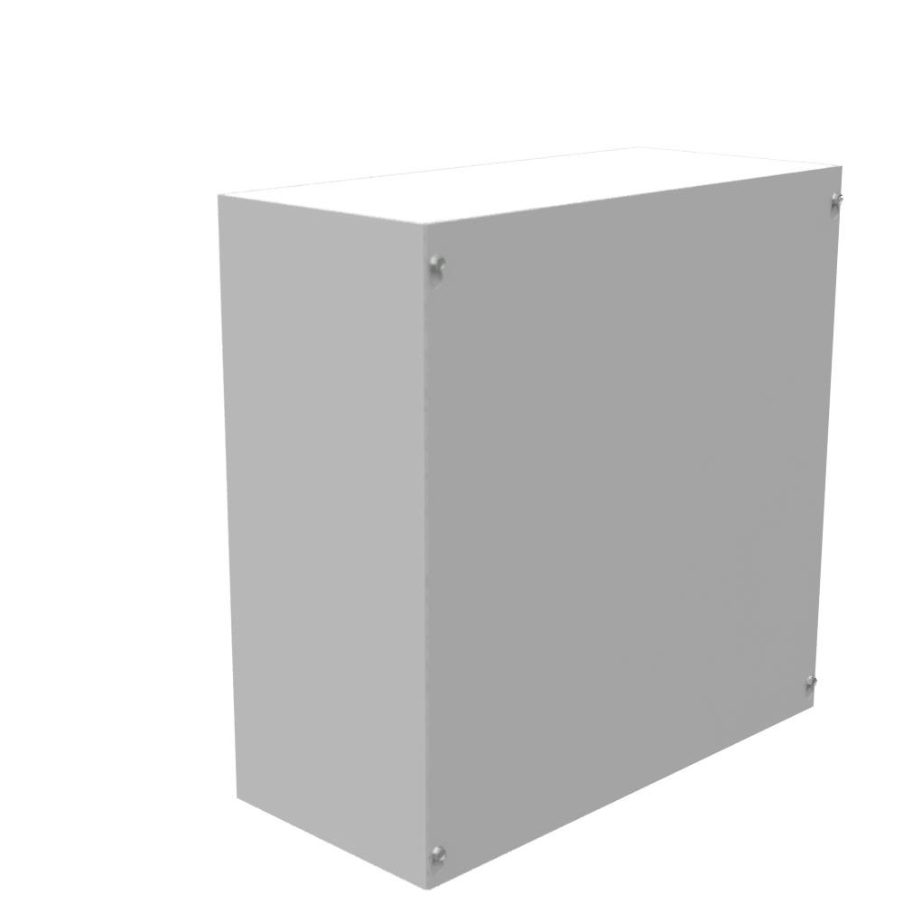 Picture of 18188-SC1-NK - 18x8x18 Screw Cover Type 1 UL Listed Steel No Knockouts ANSI 61 Gray Cover With Teardrop Slots Mounting Holes In Back