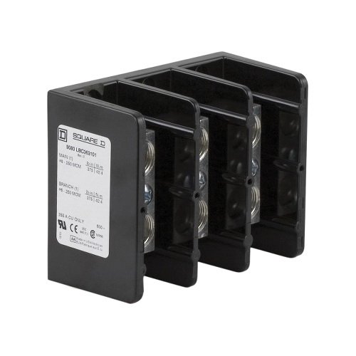 Picture of 9080LBC363101 - Power distribution block, Linergy, 3 pole, 1 line, 1 load, 255A Cu, 600V
