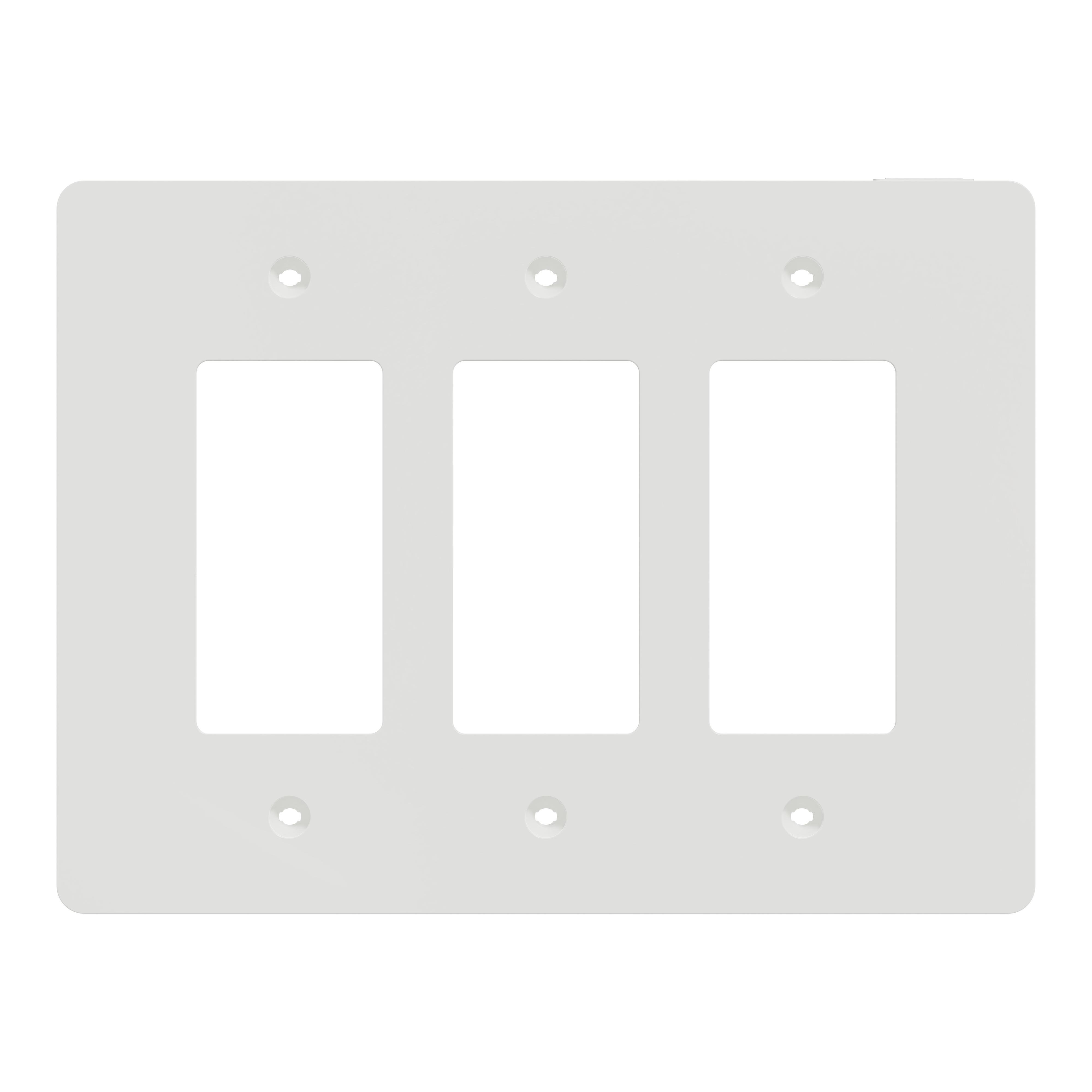 SQWS141003WH - Cover frame, X Series, 3 gangs, screw fixed, mid sized plus, white, matte finish