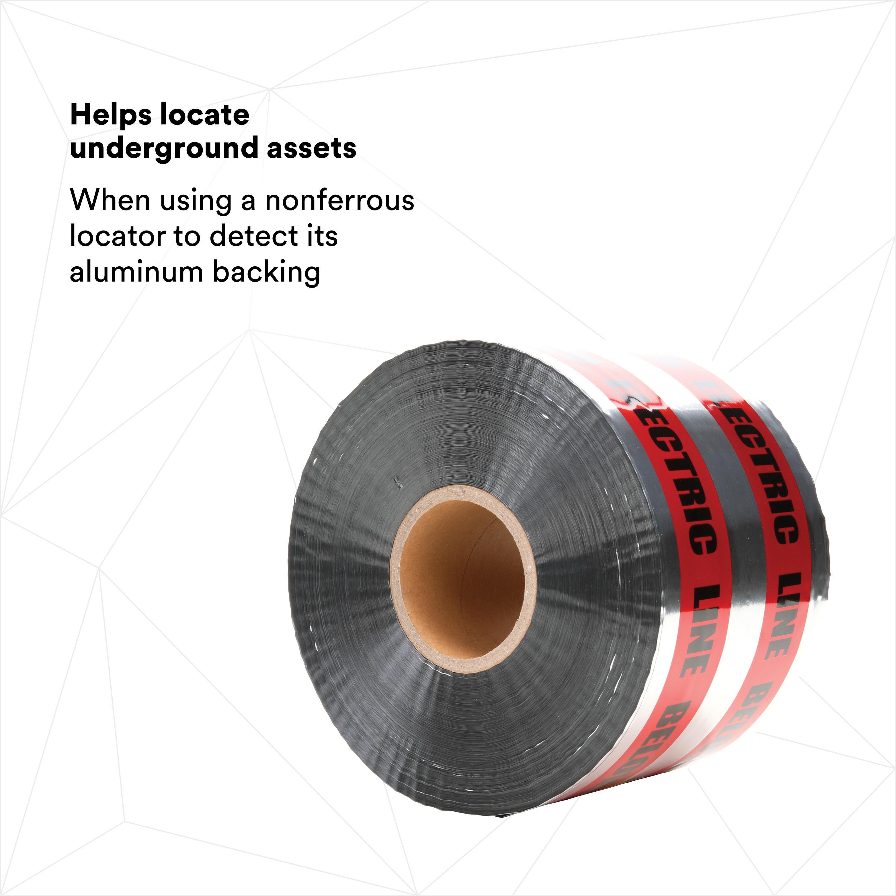 Picture of 408 - Scotch Detectable Buried Barricade Tape 408, CAUTION BURIED ELECTRIC LINE BELOW, 6 in x 1000 ft, Red, 4 rolls/case, BULK