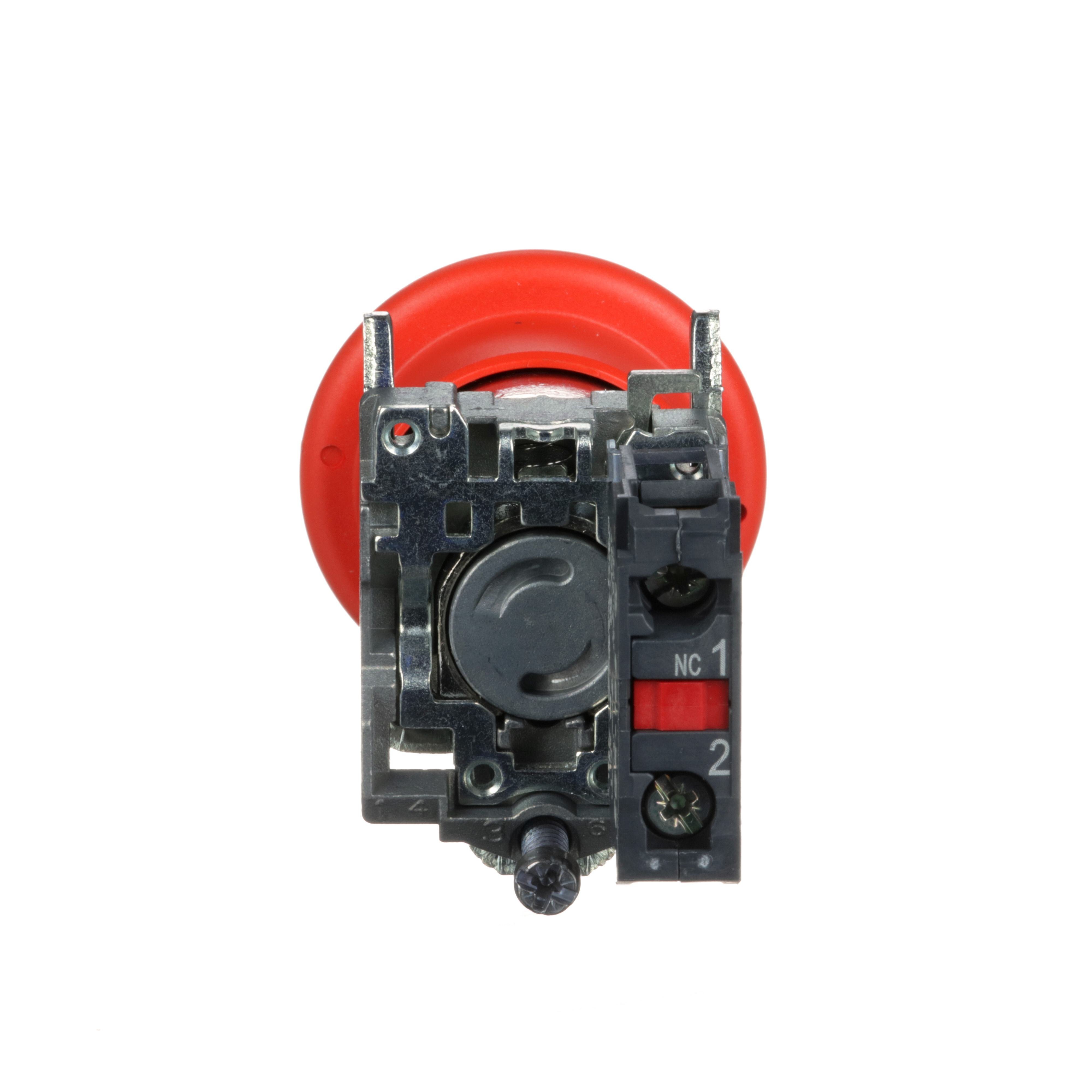 Picture of XB4BT842 - Harmony, emergency stop, latching push pull, red, 40 mm, 1 NC