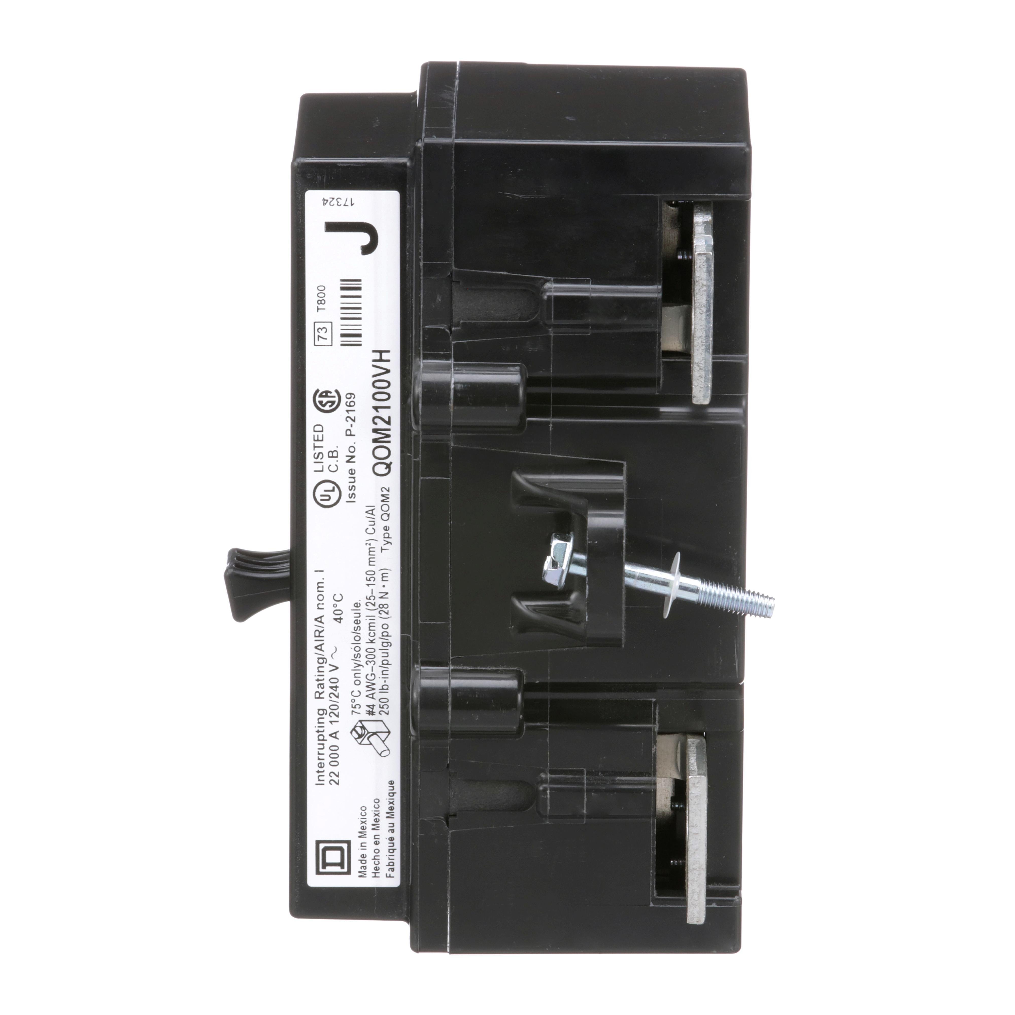 Picture of QOM2100VH - Main breaker, QO, 100A, 2 pole, 120/240VAC, 22kA, bolt on