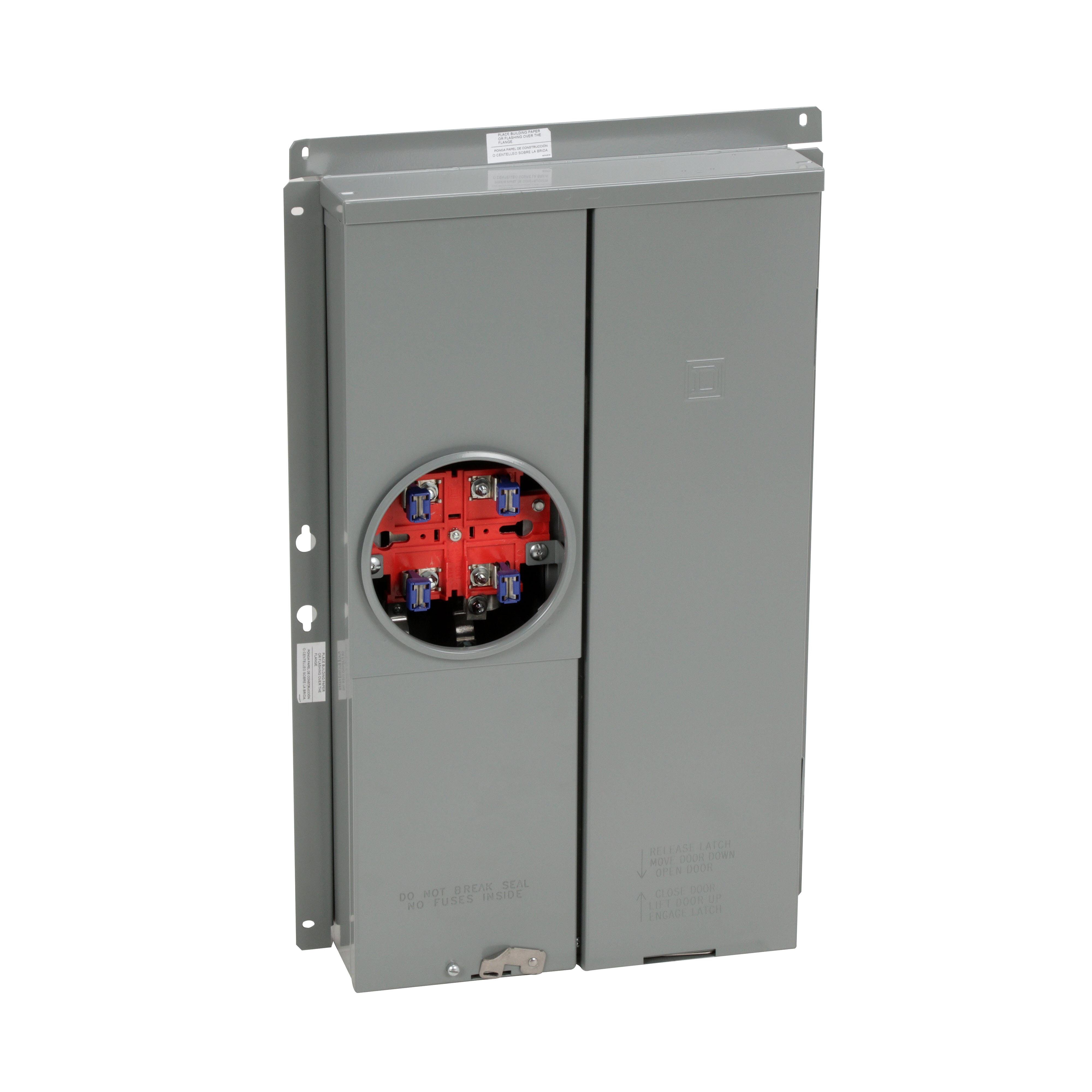 SC1624M125F - All in one, Homeline, CSED, ringed socket, 125A, semi flush mount, 16 spaces, 24 circuits, 10kA SCCR, no bypass