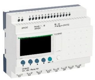SR2B201BD - compact smart relay, Zelio Logic SR2 SR3, 20 IO, 24V DC, clock, display, 8 relay outputs