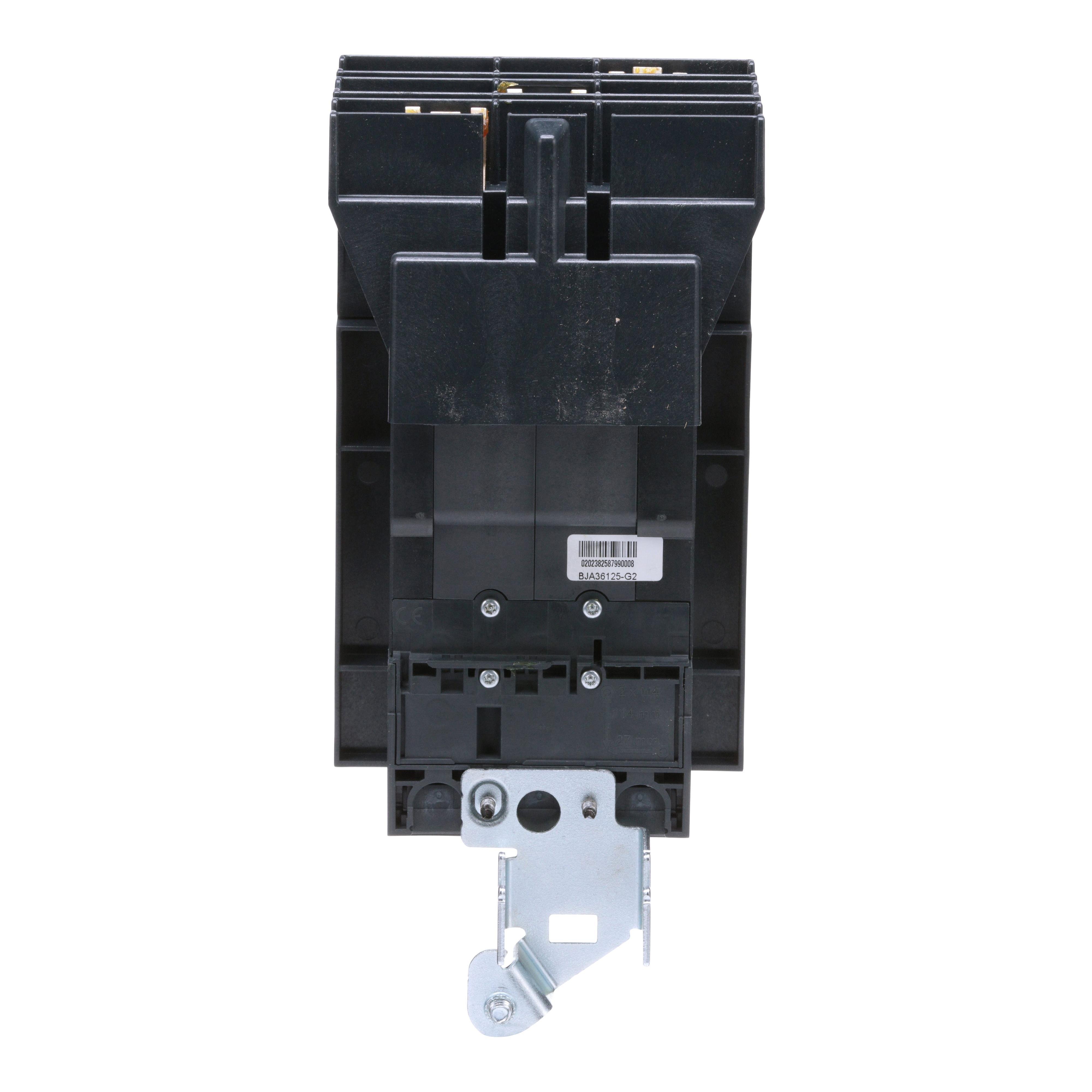 Picture of BJA36125 - Circuit breaker, PowerPacT B, 125A, 3 pole, 600Y/347VAC, 25kA, I-Line, thermal magnetic, 80%, ABC