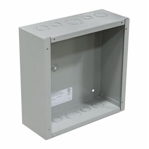 12126-SC1 - 12x6x12 Screw Cover Type 1 UL Listed Steel Knockouts ANSI 61 Gray Cover With Teardrop Slots Mounting Holes In Back