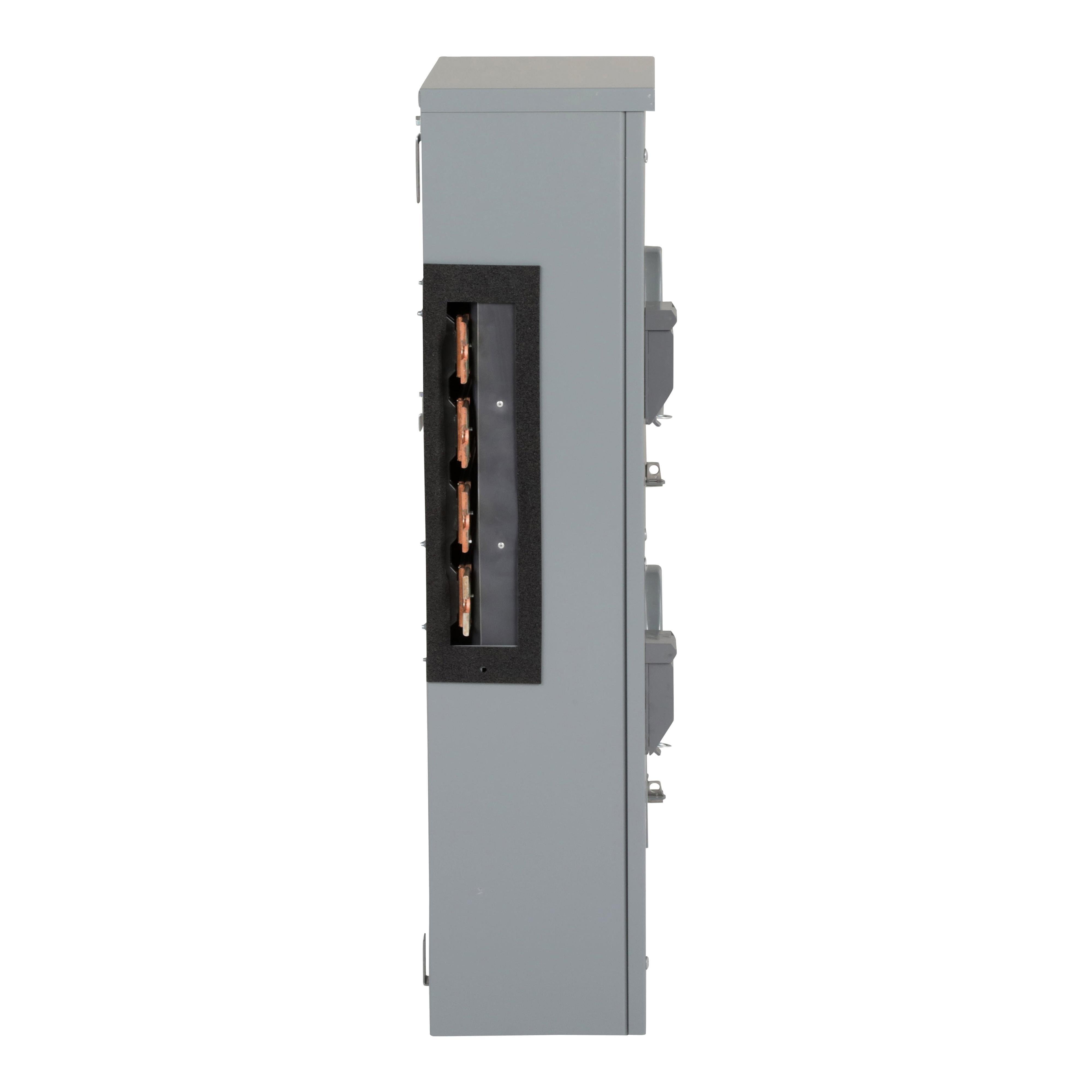 Picture of EZMR332225 - Branch unit, EZ Meter-Pak, 225A, 2 x 7 jaw sockets, 208Y/120VAC, no bypass, ringless, 1200A Al/Cu busbar
