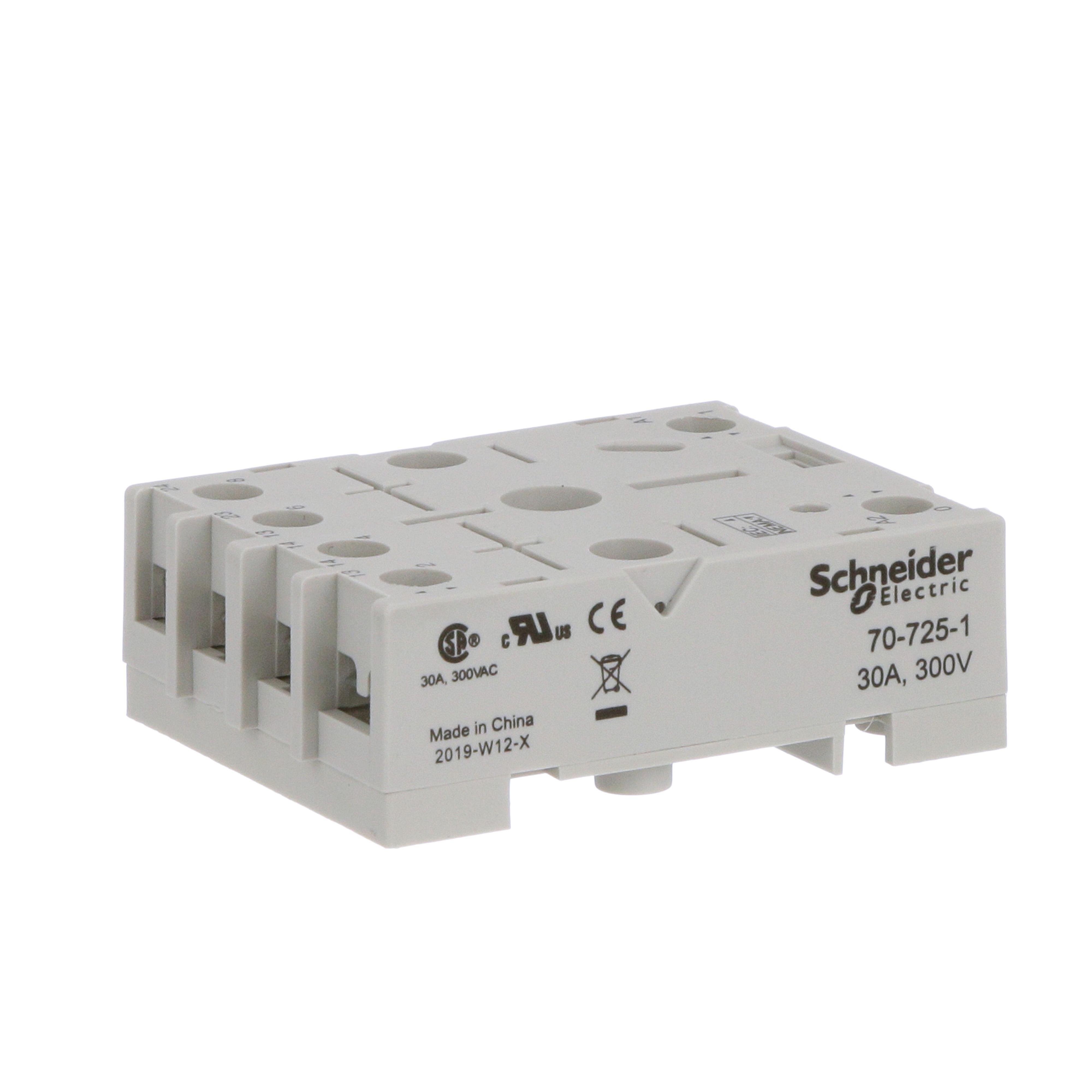 Picture of 70-725-1 - Socket, SE Relays, 30A, 6 pins, screw connectors, separate contact, for 725 power relay
