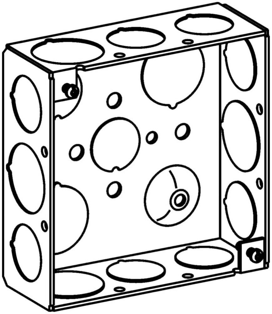 D4SB-50/75 - 4" Square Box 1-1/2" Deep