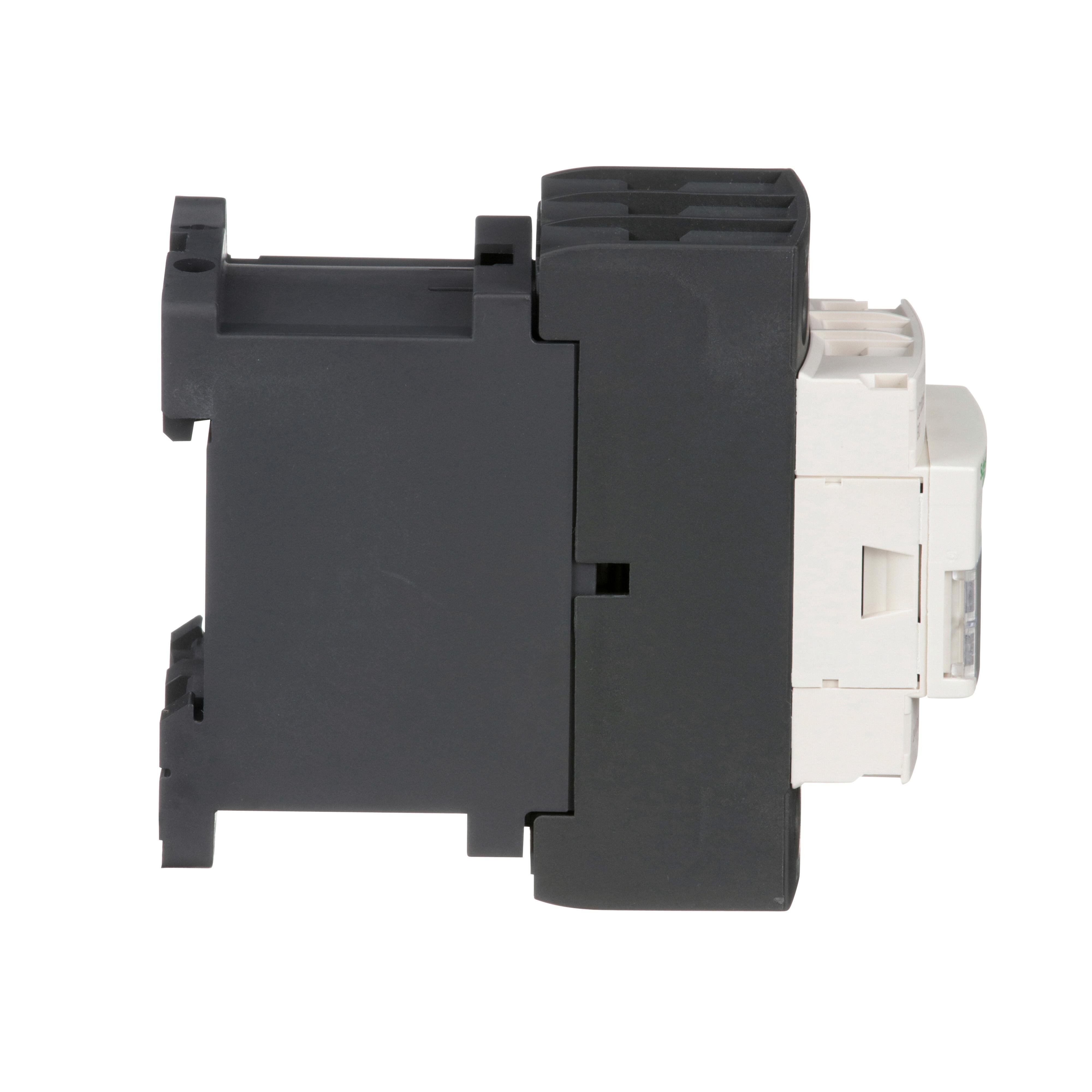 Picture of LC1D25BD - IEC contactor, TeSys Deca, nonreversing, 25A, 15HP at 480VAC, up to 100kA SCCR, 3 phase, 3 NO, 24VDC coil, open style