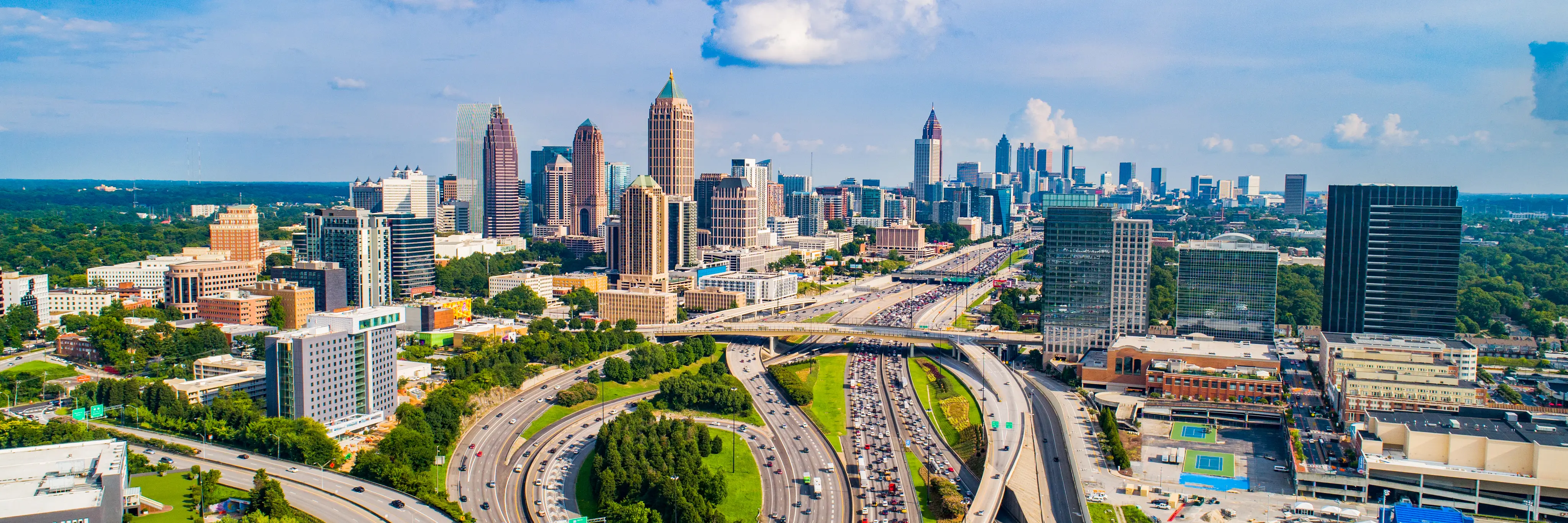 Atlanta, Georgia downtown skyline aerial