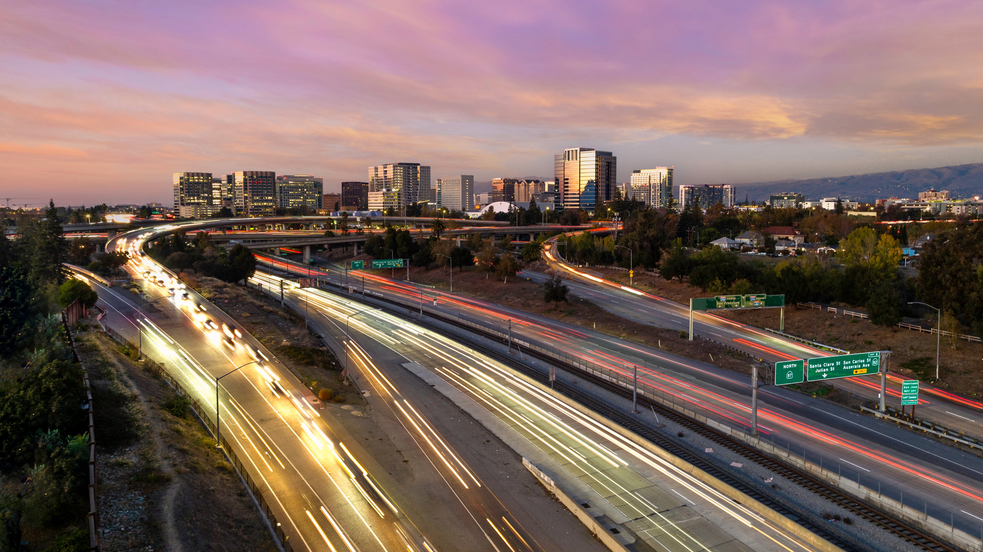 Aerial stock photos of downtown San Jose California