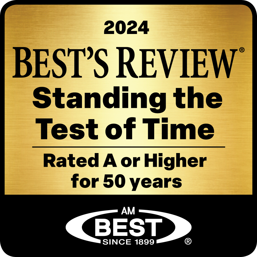 2024 Best’s Review - Standing the Test of Time; rated A or higher for 50 years award badge