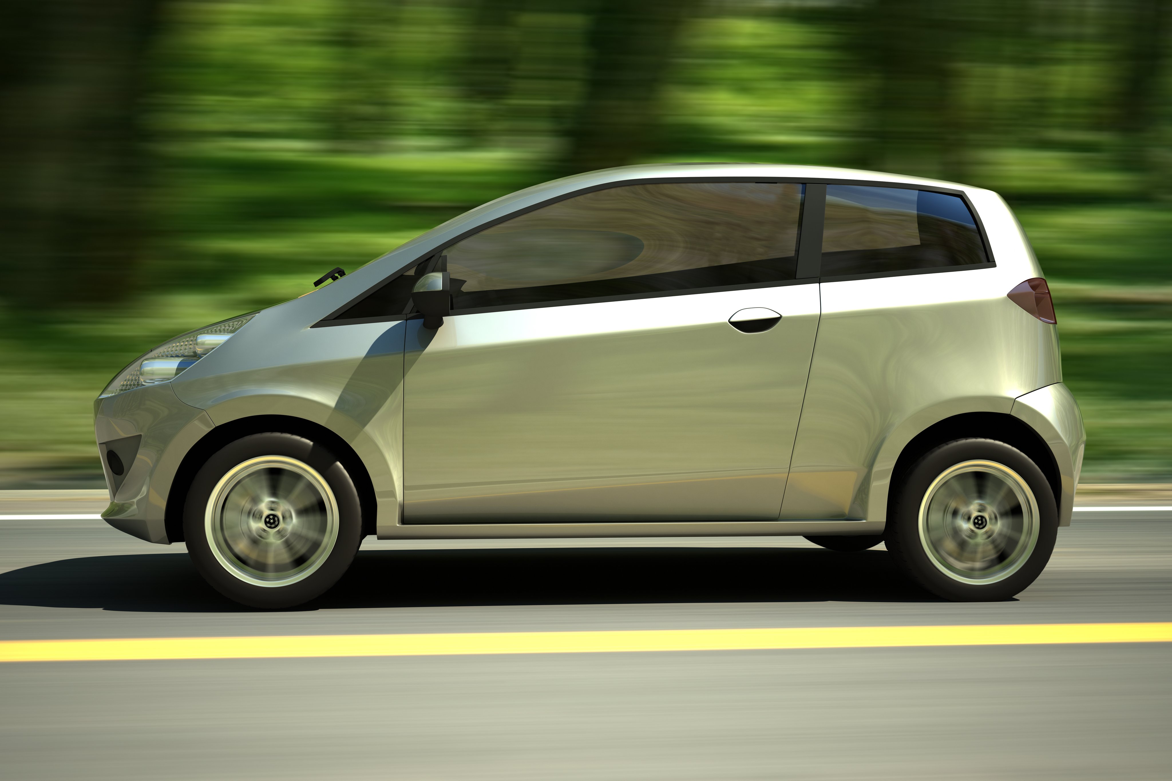 Rolling shot of a Honda Fit