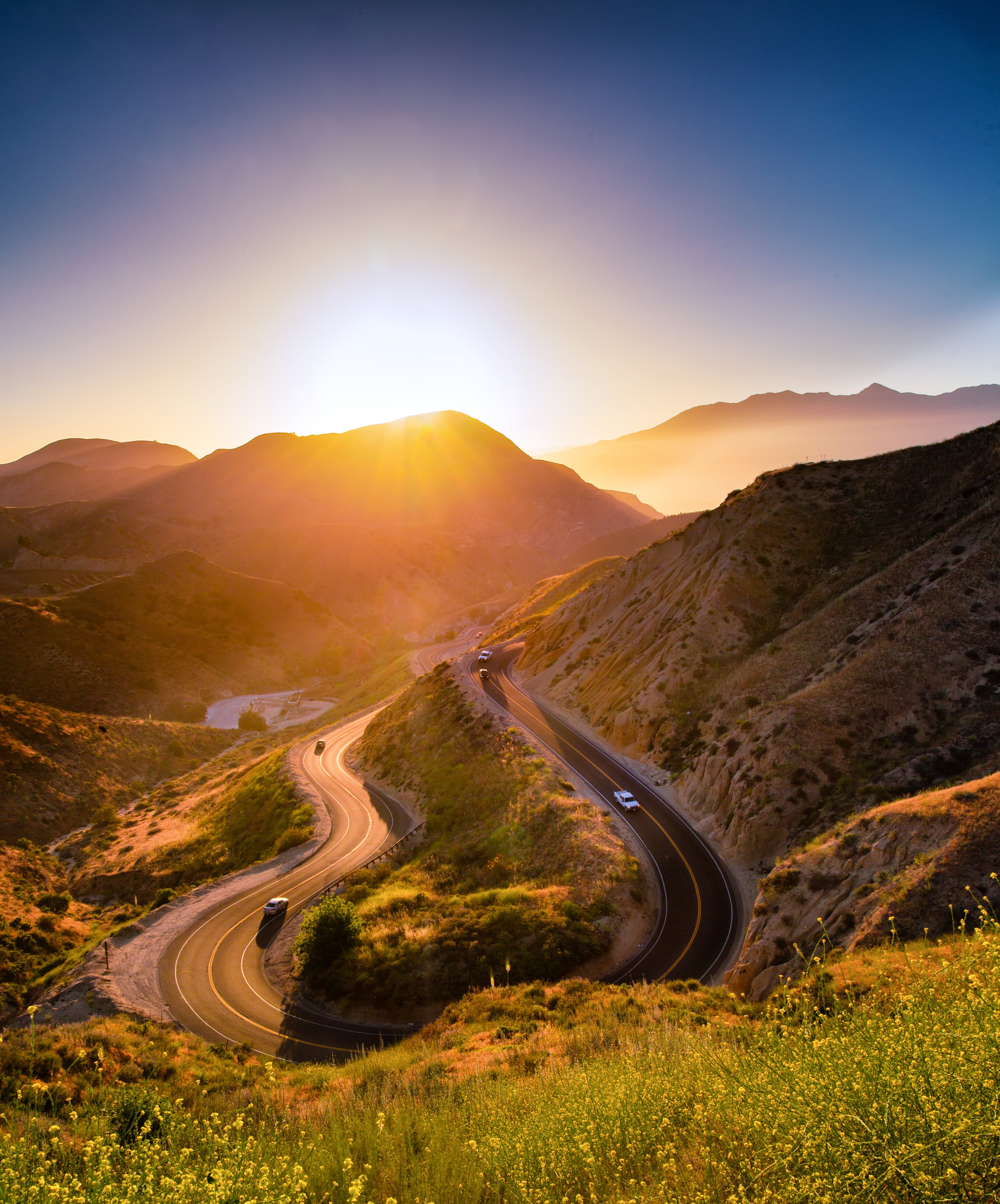Canyons Near Los Angeles, California During a beautiful Sunset