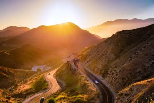 Canyons Near Los Angeles, California During a beautiful Sunset
