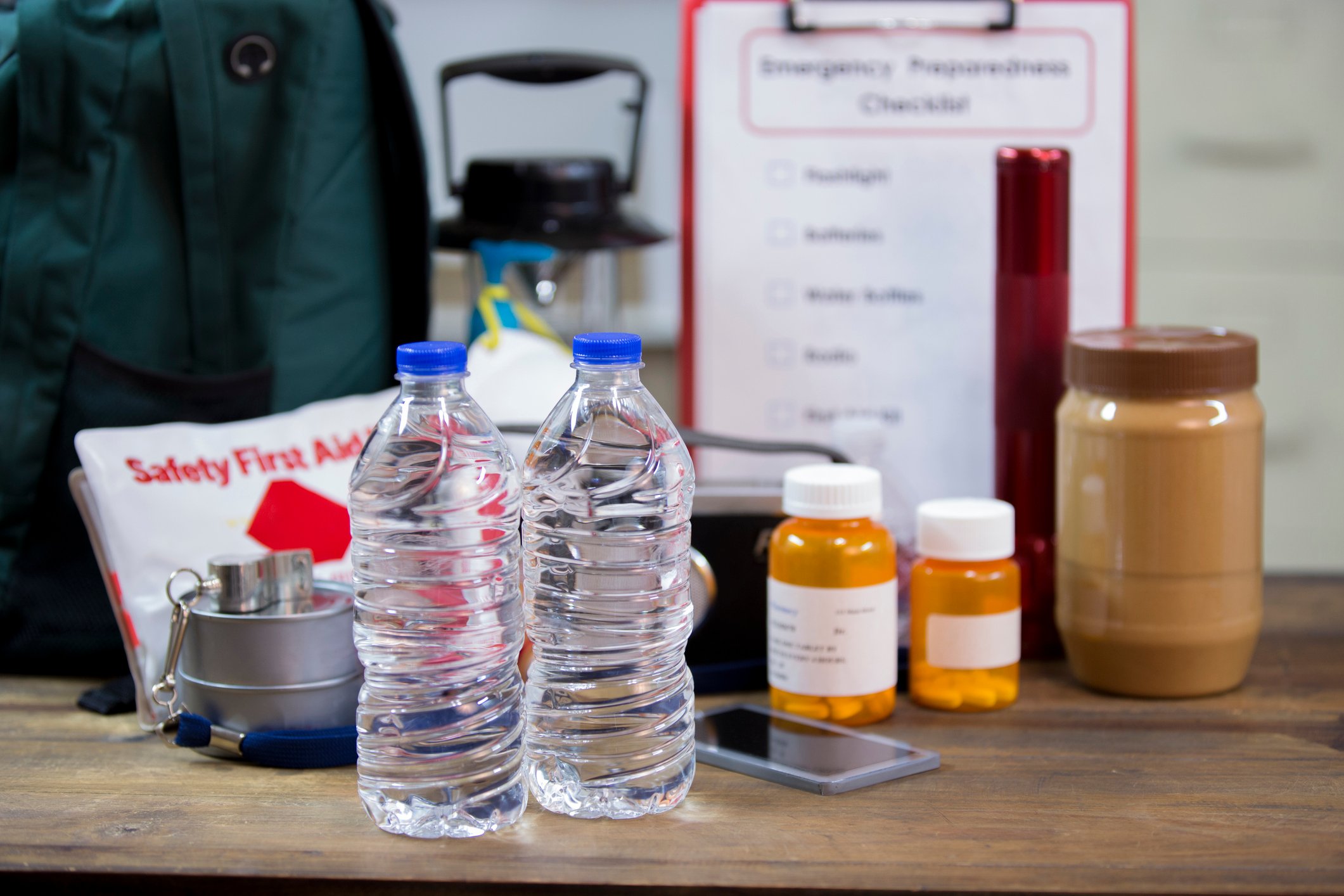 Emergency kit and supplies for earthquake