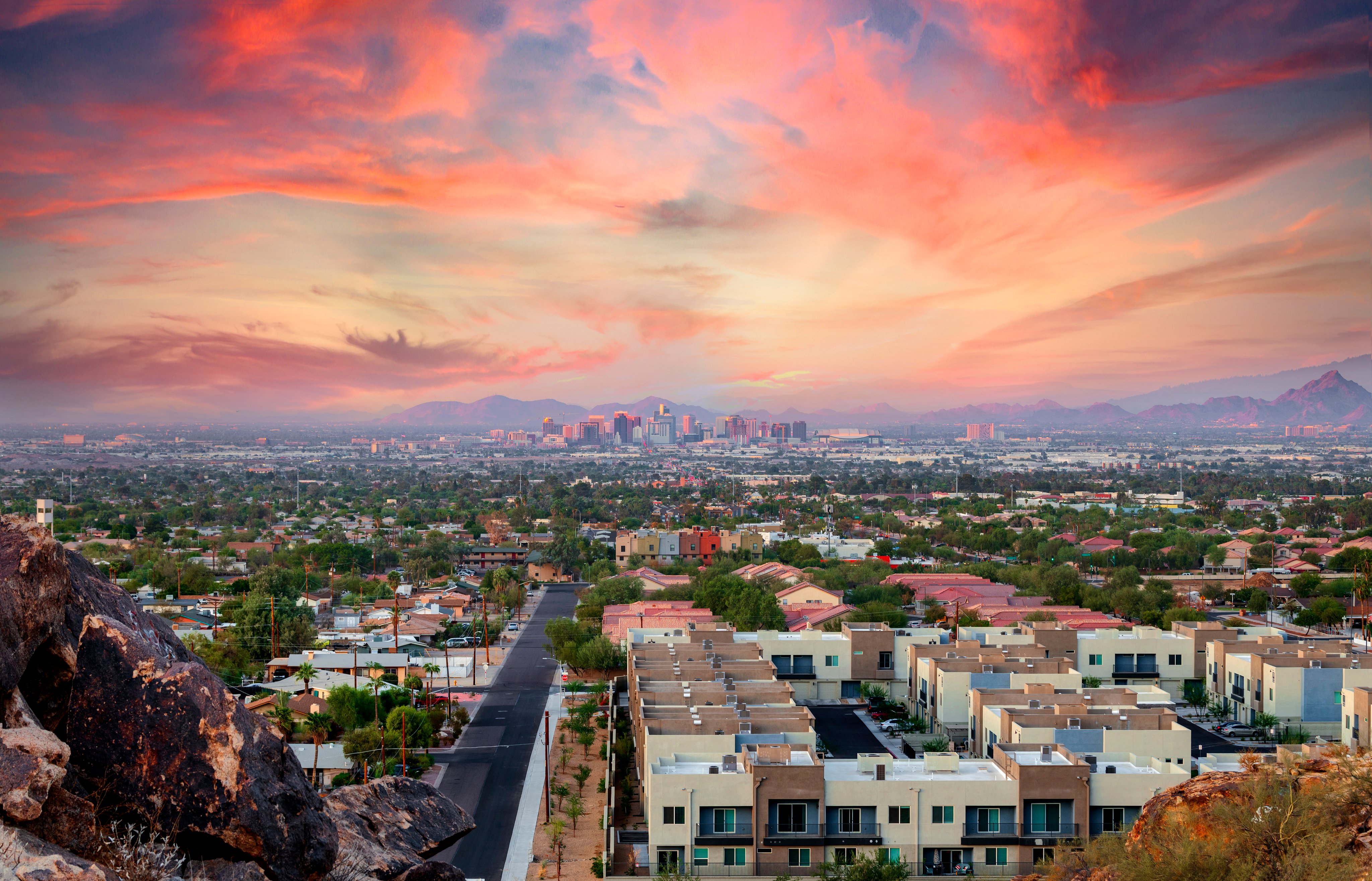 Downtown skyline buildings in Phoenix Arizona