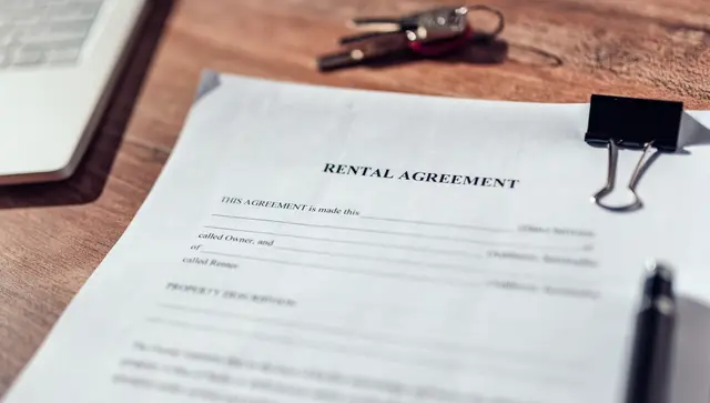 Rental agreement contract on the deck