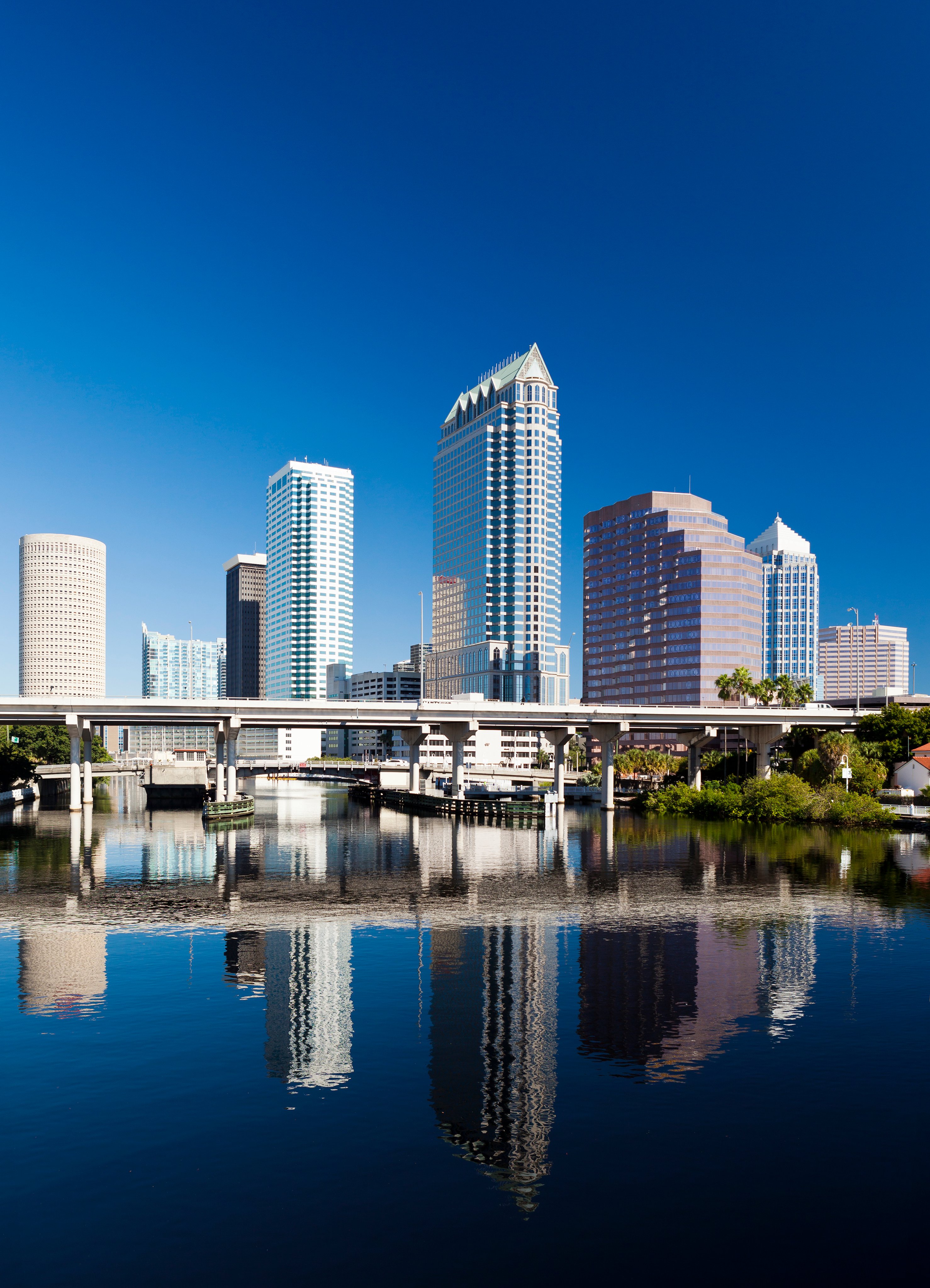 Downtown Tampa, Florida on sunny day.