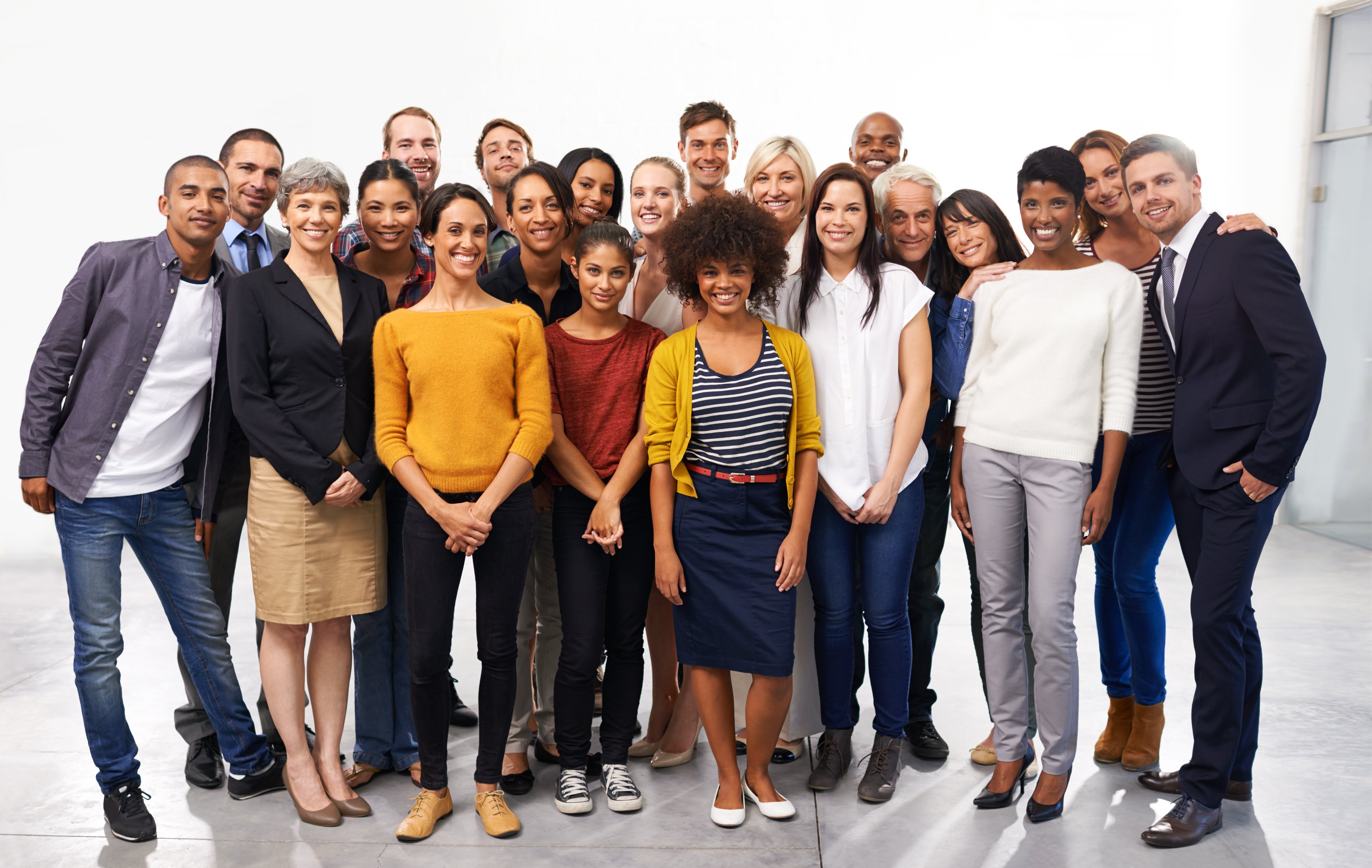 Full length portrait of a diverse group of young business professionals