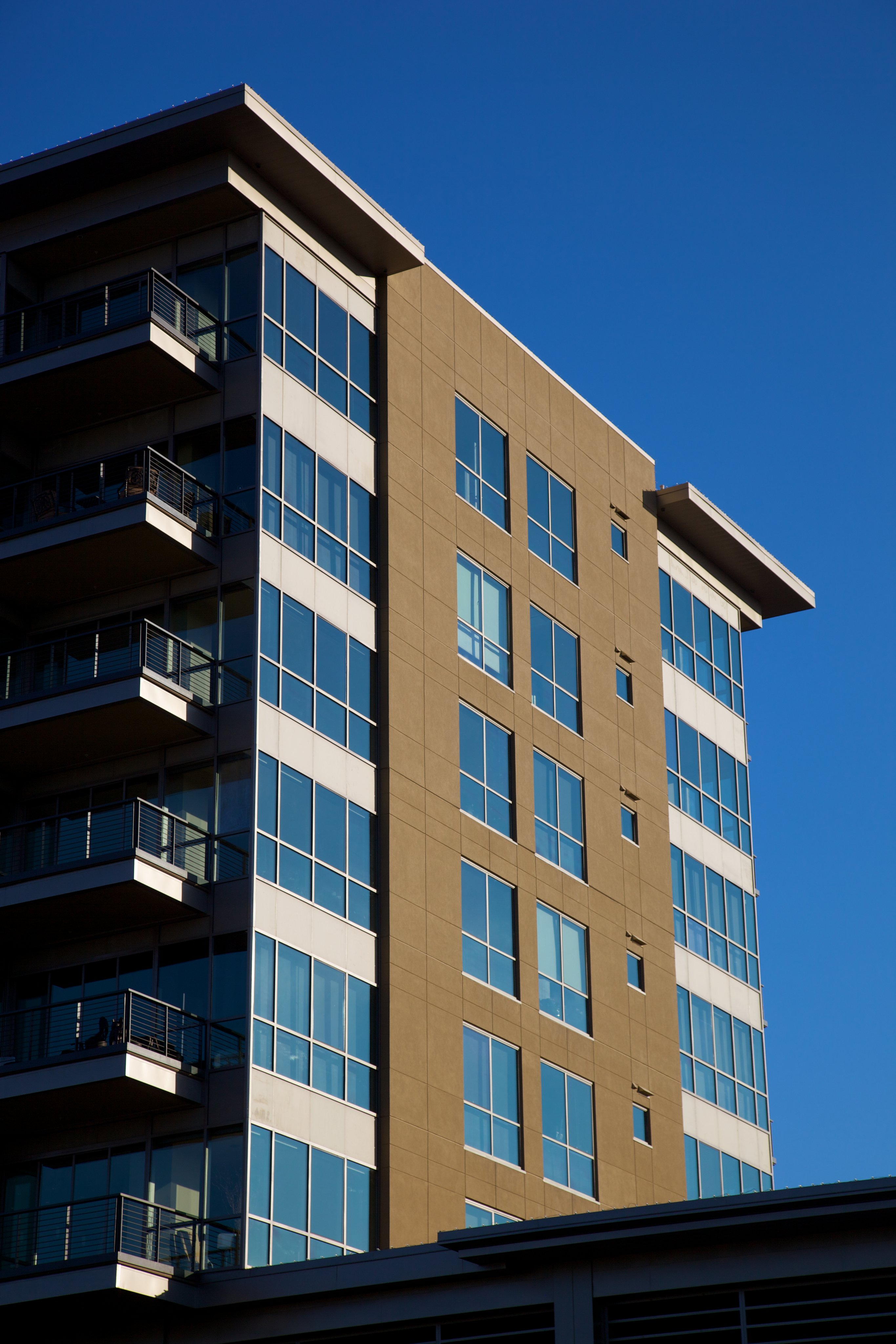 Arizona luxury condos with multi stories high and beautiful Scottsdale location on clear day