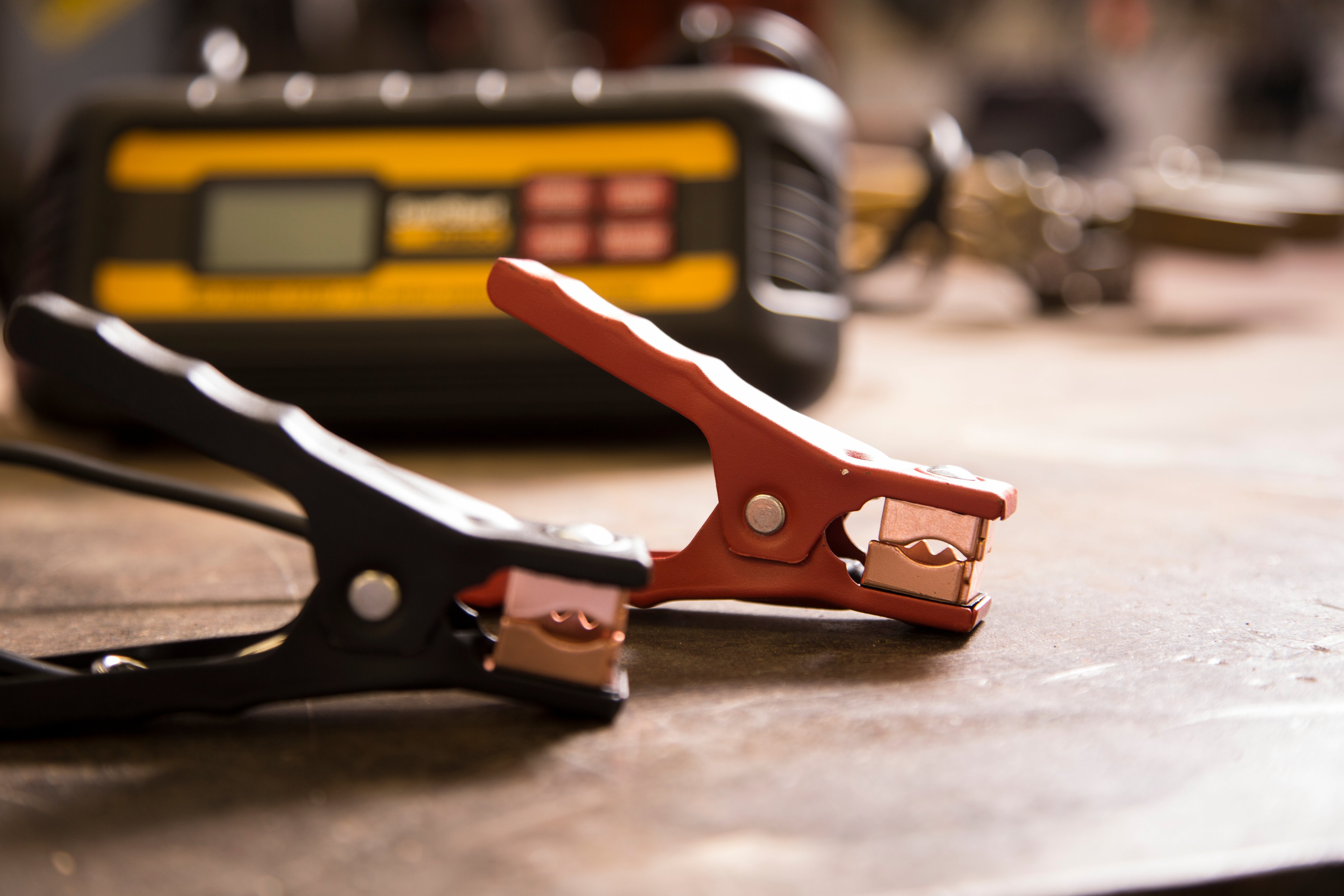 Jumper cables sitting on a table