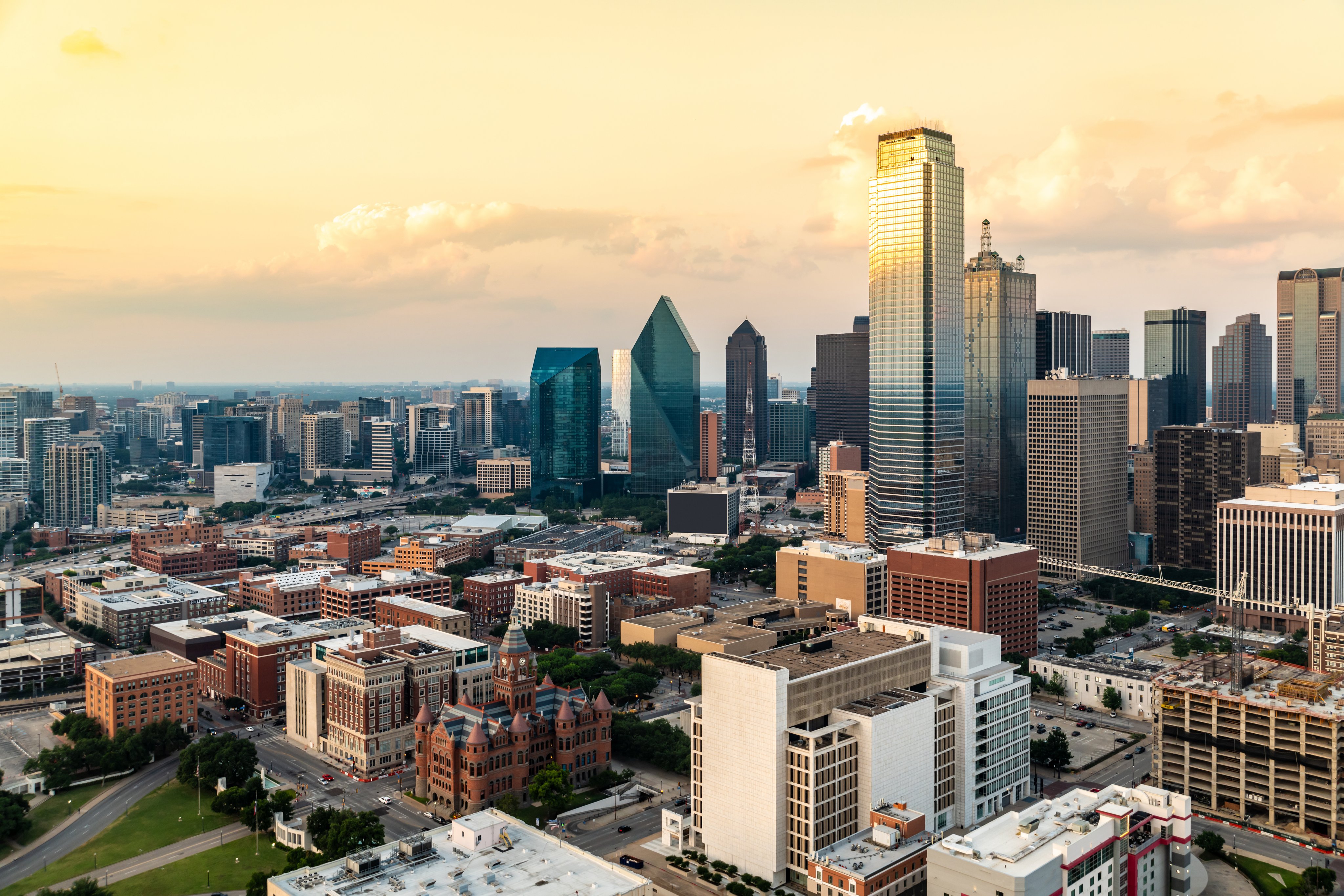 Dallas City Center at dusk