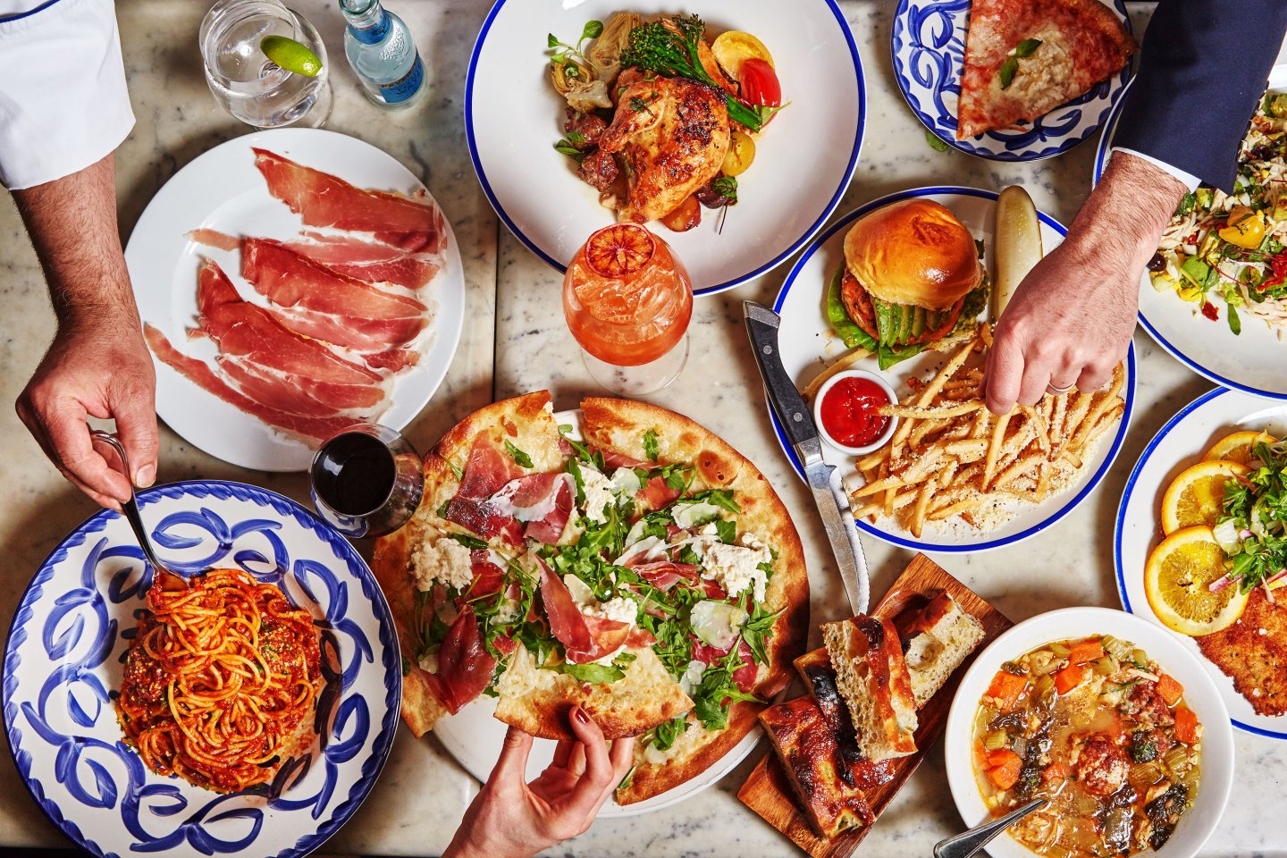 Pasta, Pizza and italian food at Cafe Fiorello, Upper East Side, NYC
